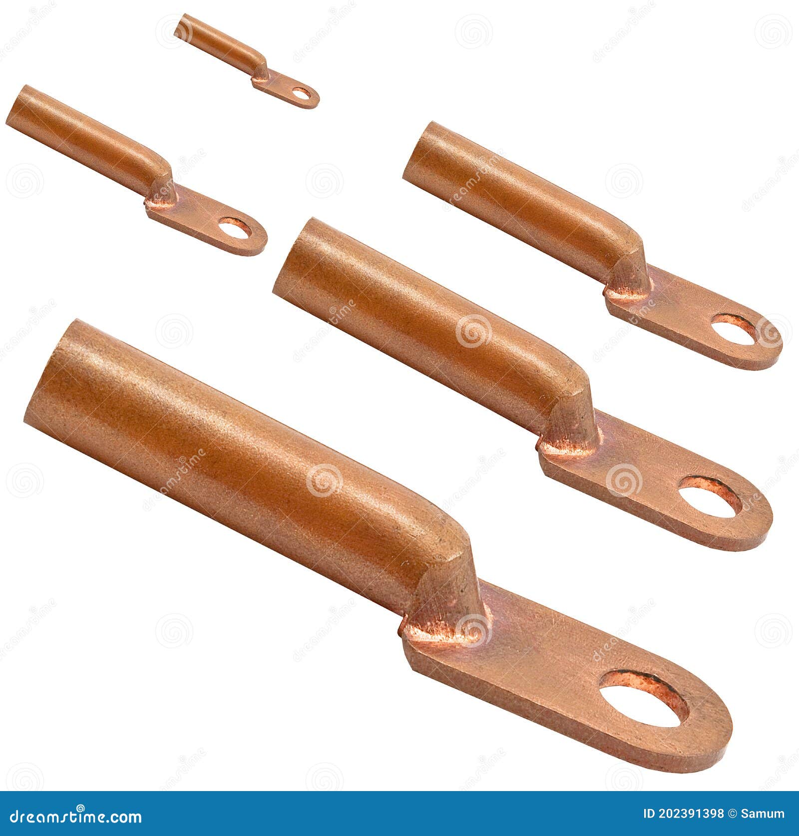Copper electric terminals stock photo. Image of communication 202391398