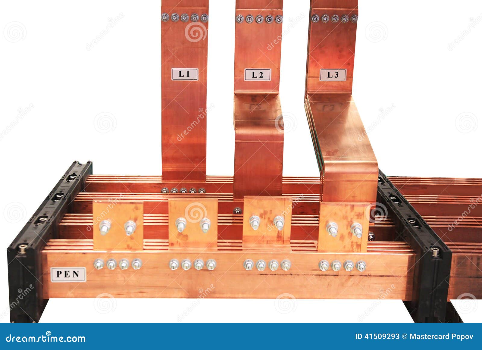 Copper electrical bus stock image. Image of component 41509293