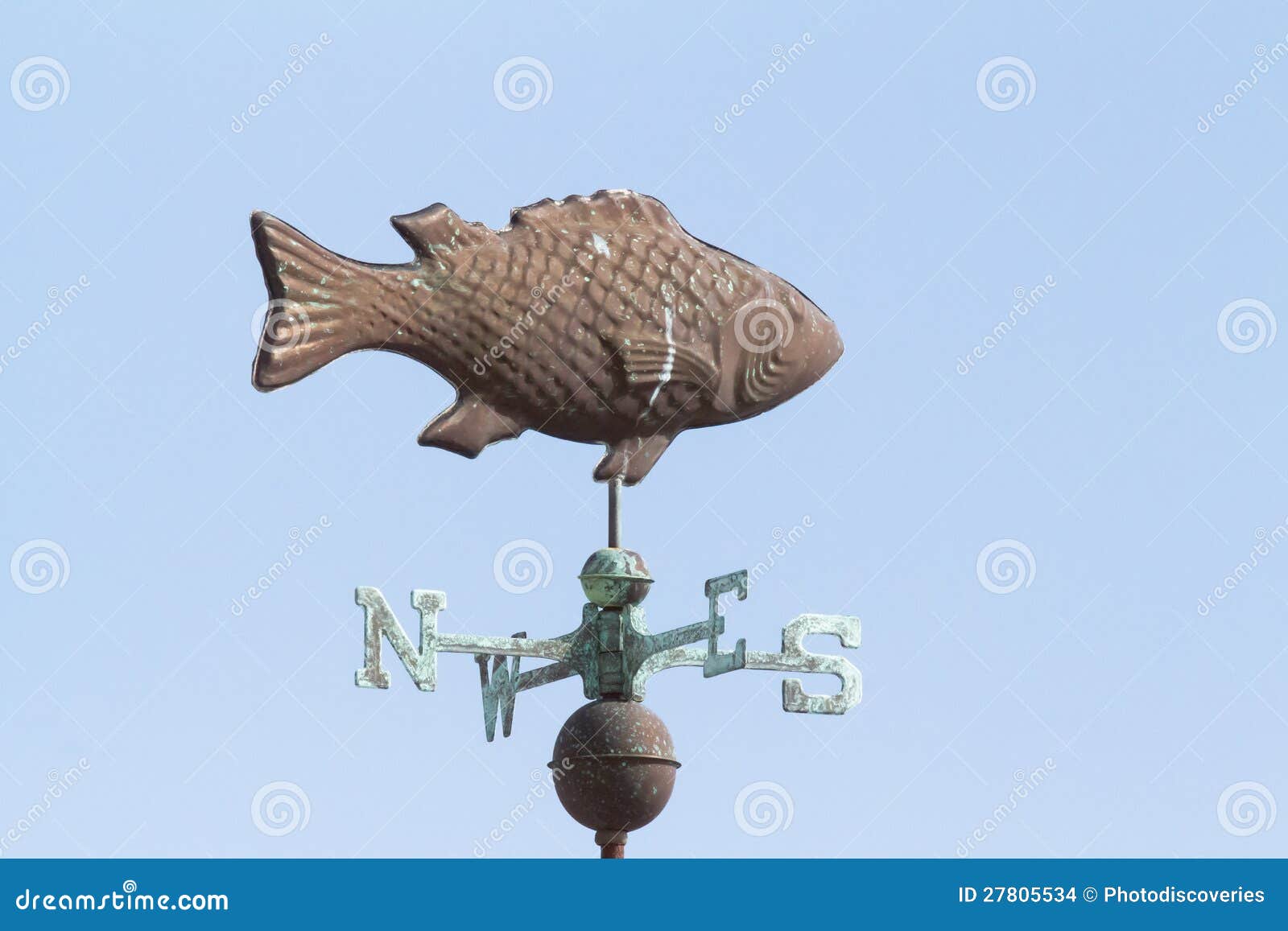 Copper Fish Weathervane stock photo. Image of weathervane 27805534