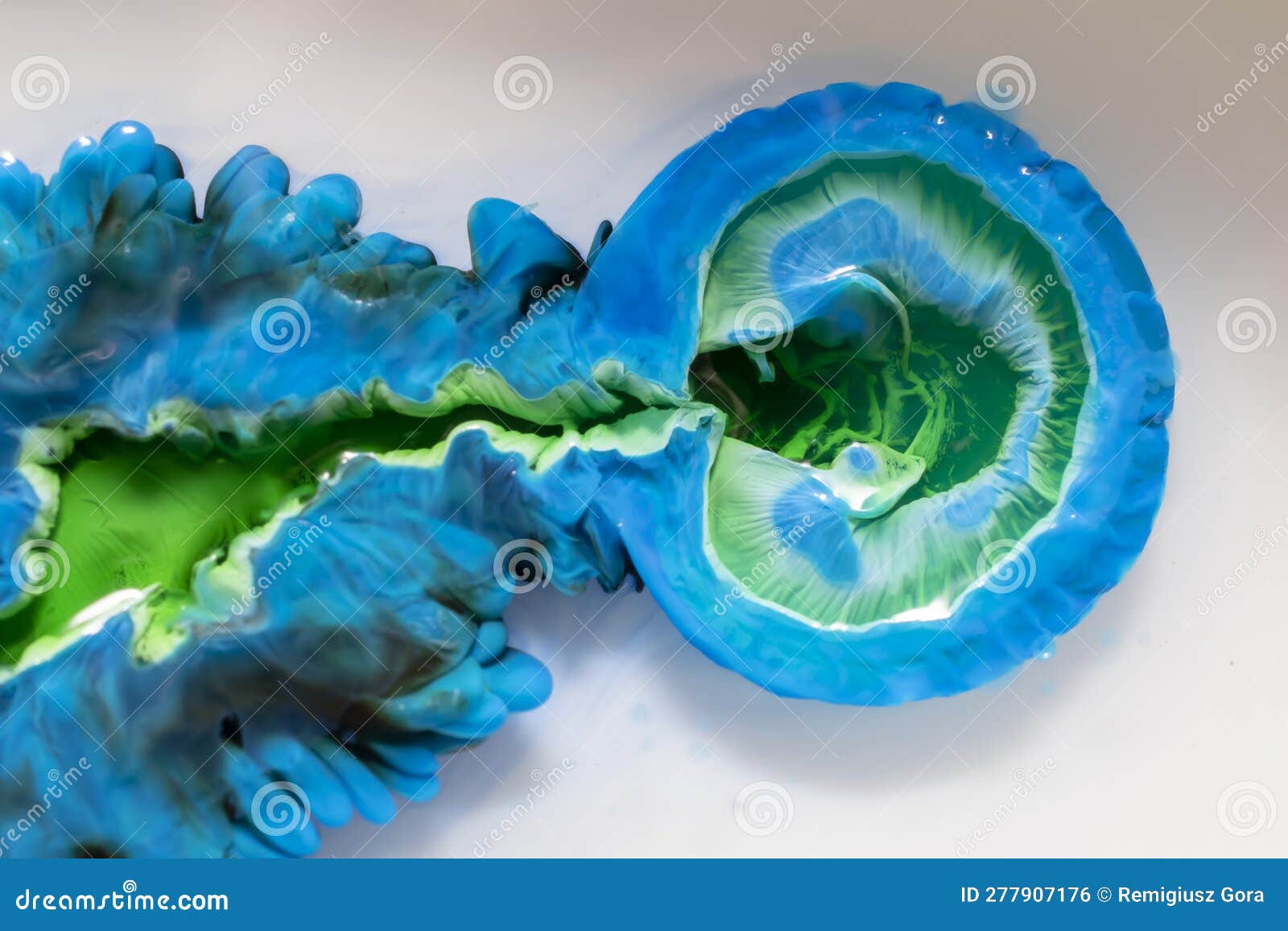 Copper Hydroxide, Abstract Background of Spherical Structures Stock