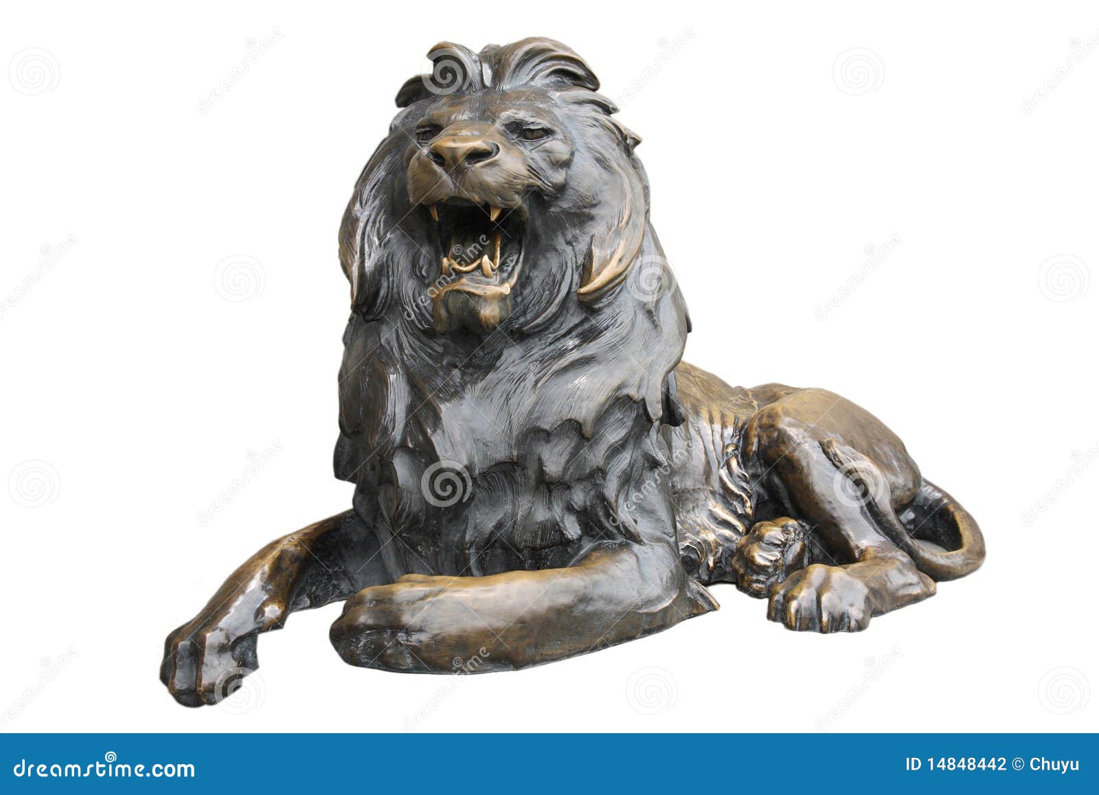 Copper lion sculpture stock photo. Image of dignified 14848442