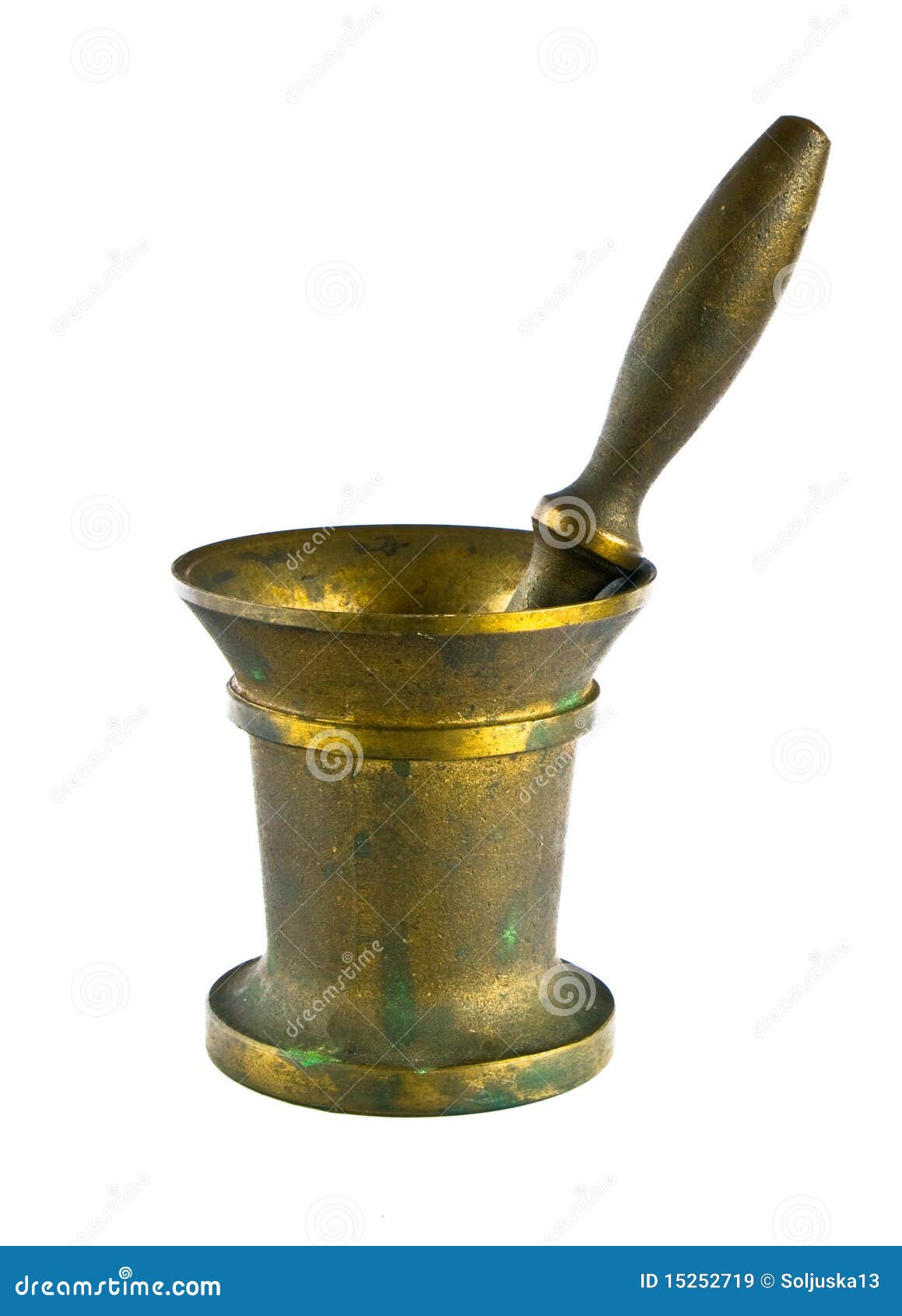 copper mortar on white background