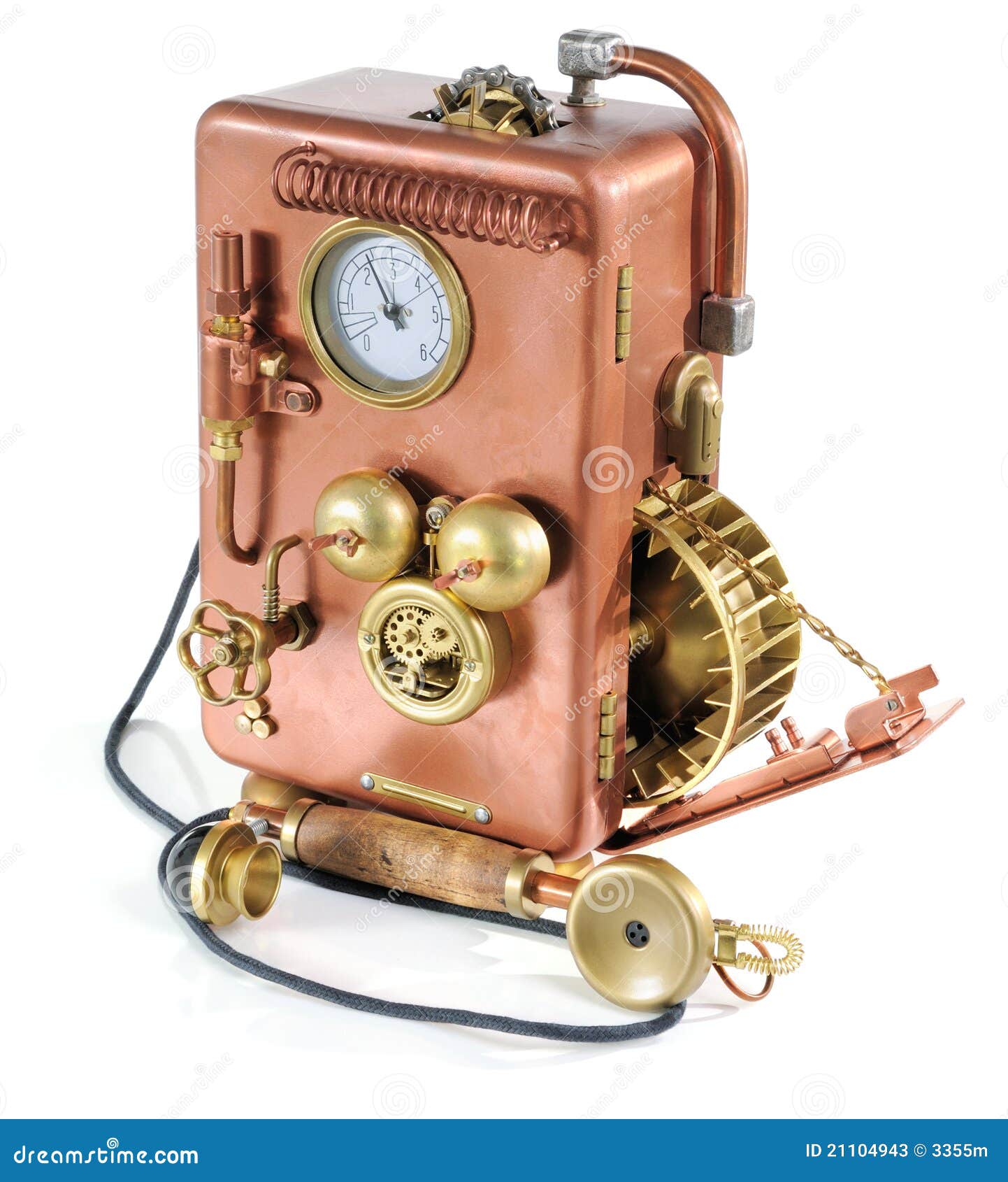 Copper Phone. stock image. Image of punk, white, phone 21104943