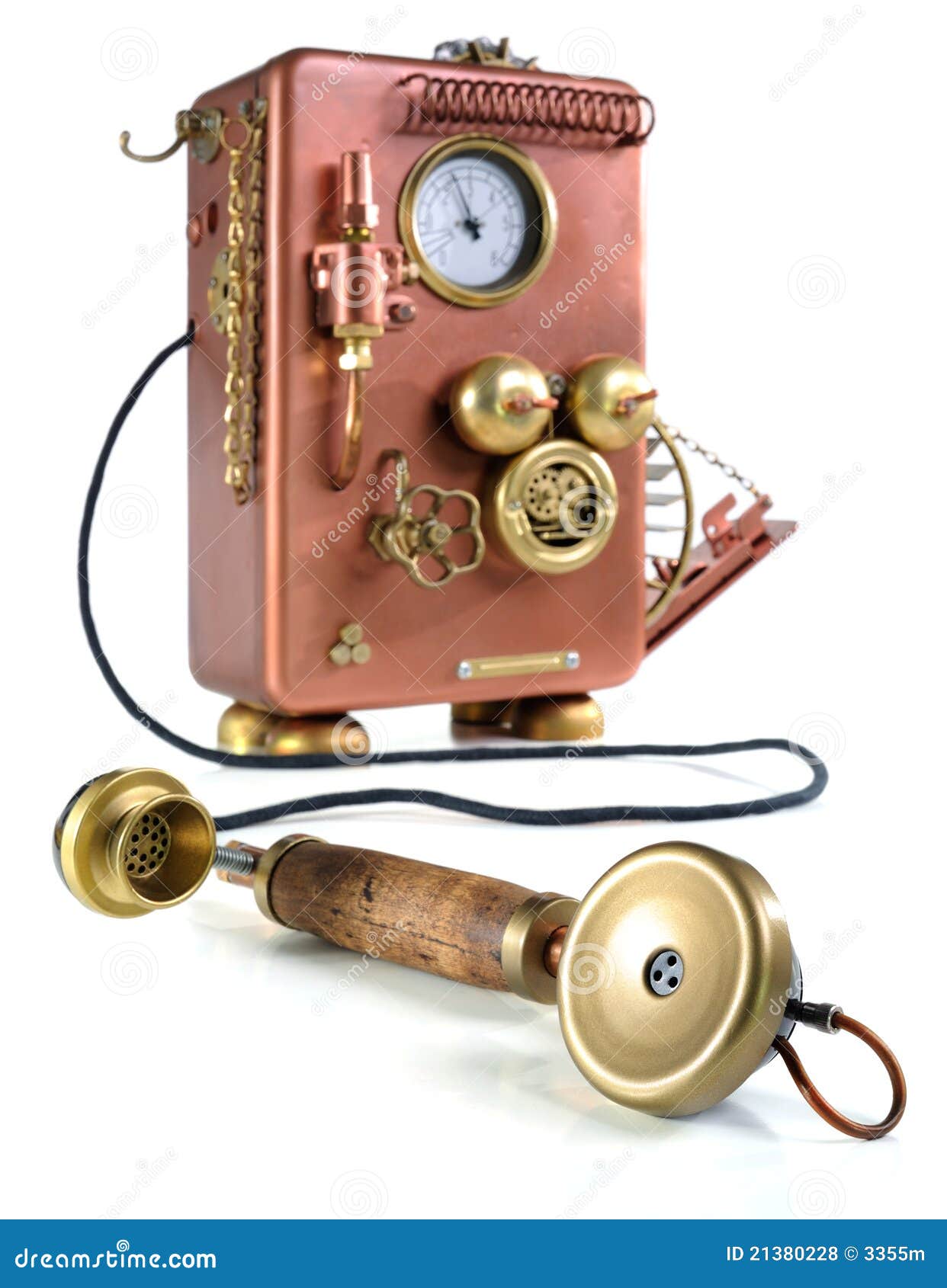 Copper Phone. stock photo. Image of fashioned, line, style 21380228