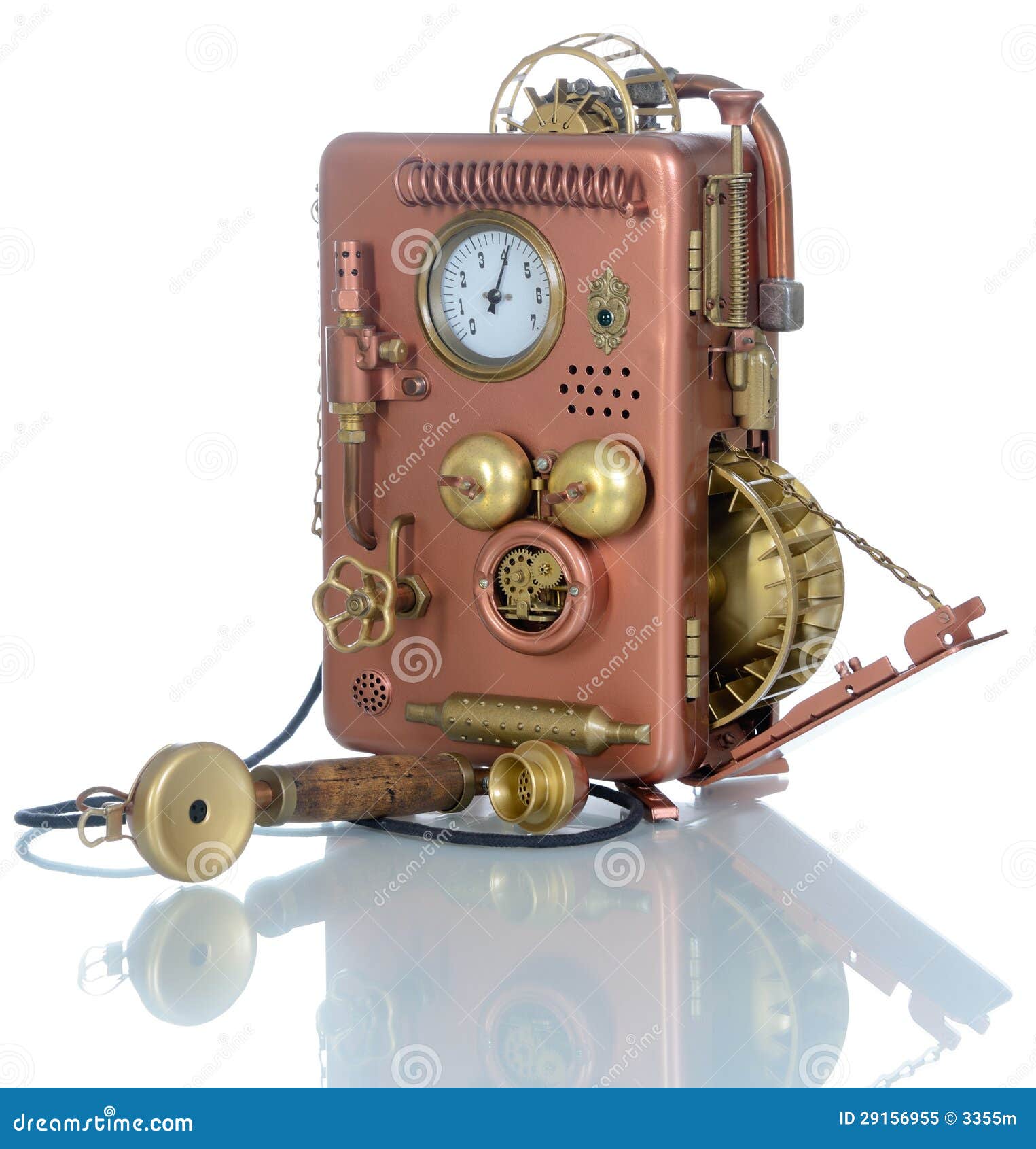 Copper Phone. stock image. Image of cord, gear, oldfashioned 29156955
