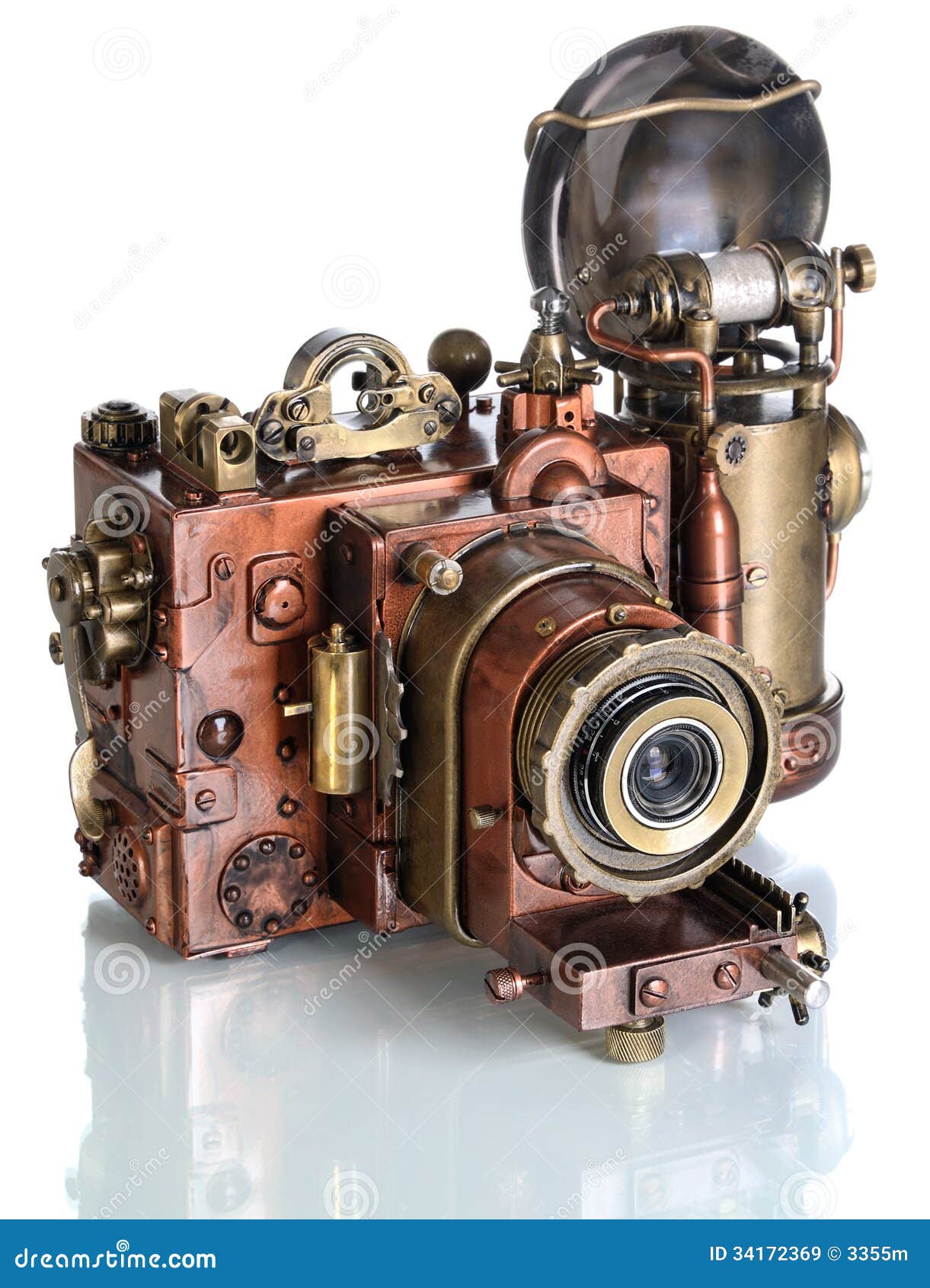Copper Photo camera. stock image. Image of gear, instrument 34172369