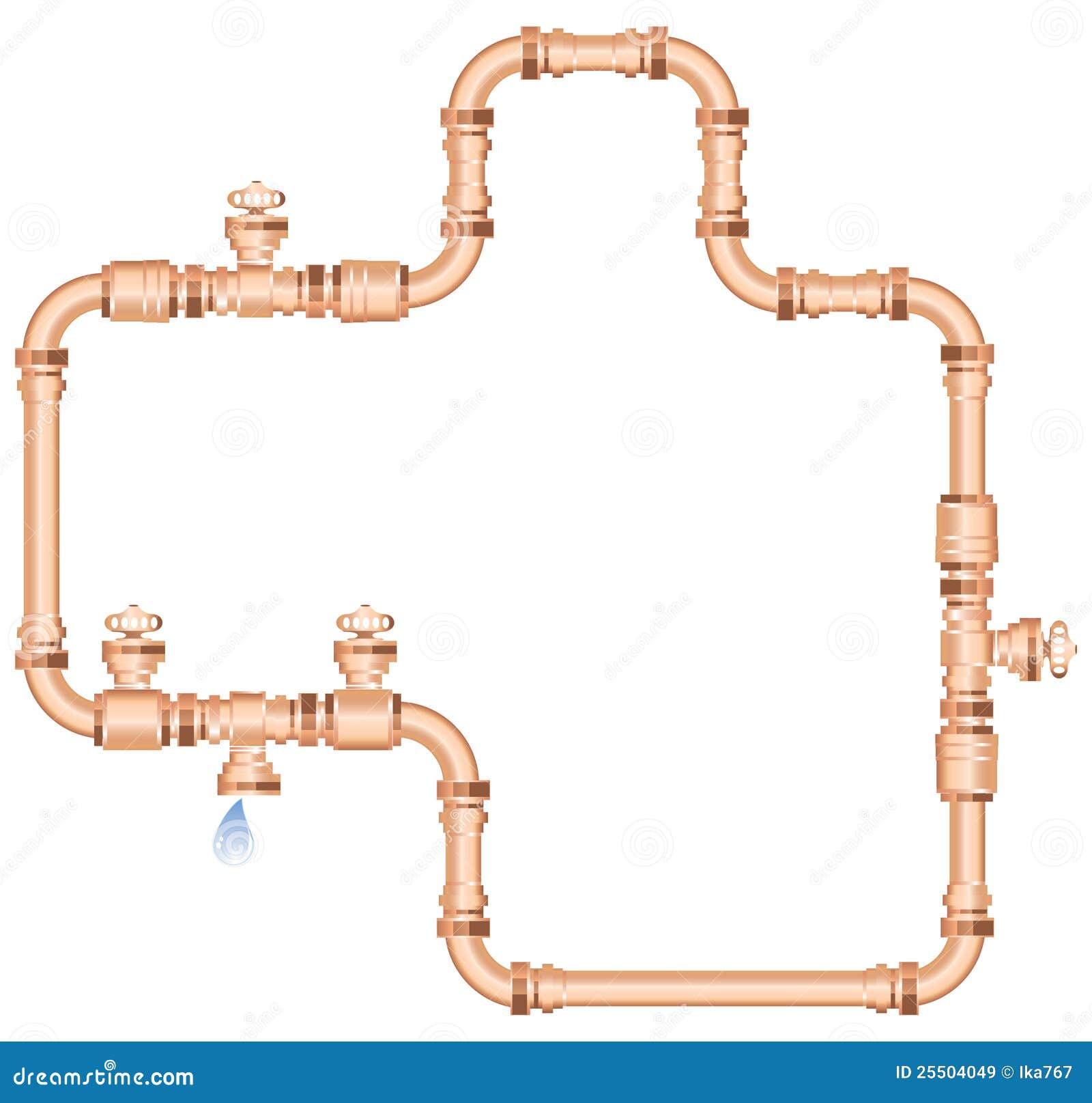 Copper pipes stock vector. Illustration of residential 25504049