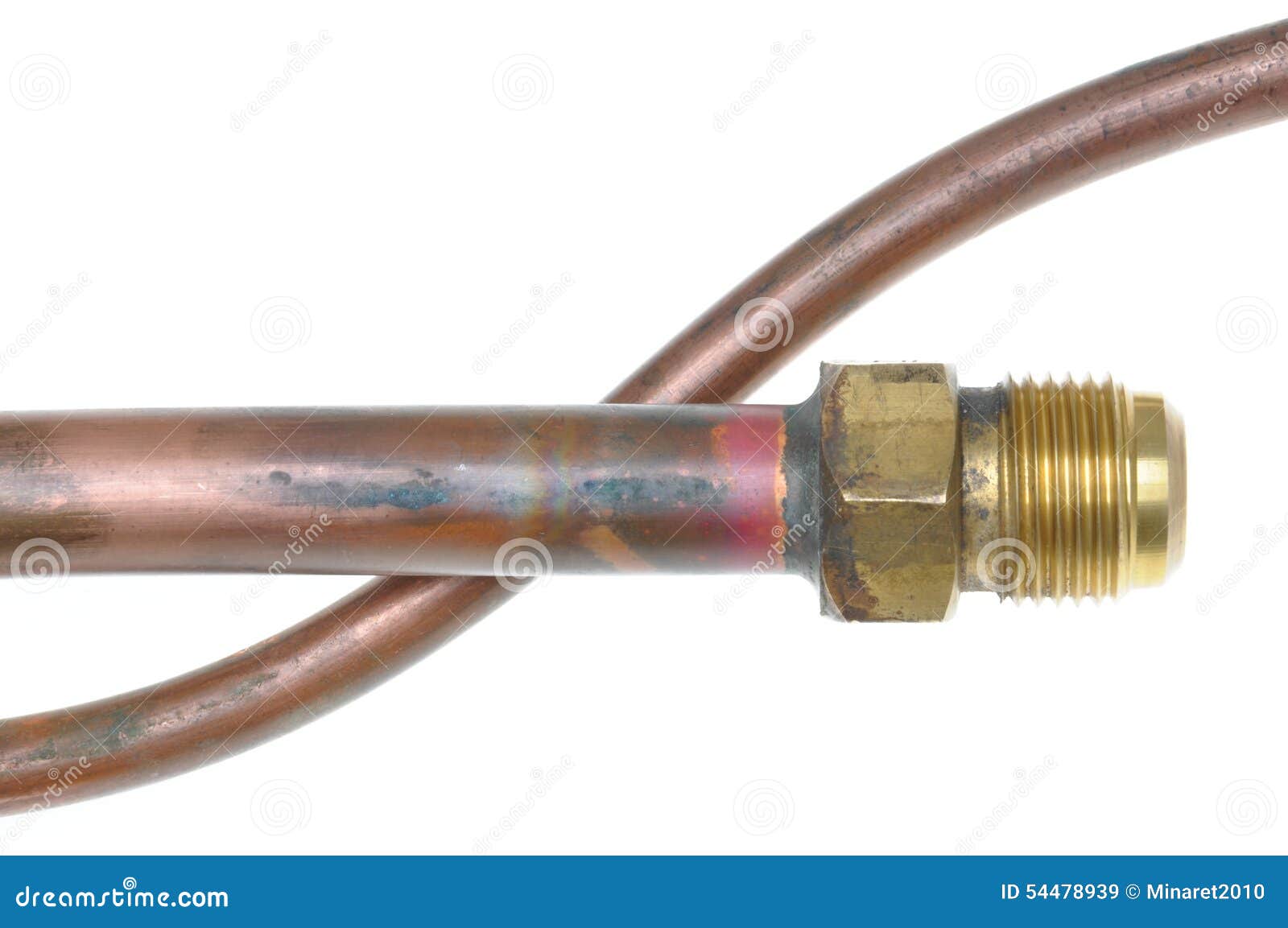 Copper Pipes Isolated on White Background Stock Image Image of
