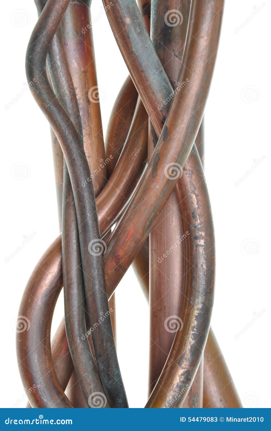 Copper Pipes Isolated on White Background Stock Image Image of