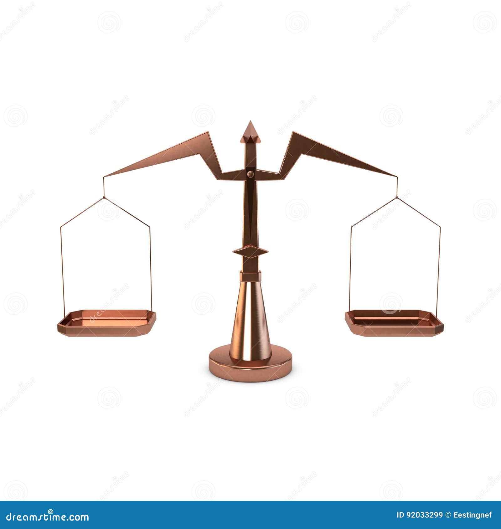 Copper Scales in Form of Abstract Bird. Front View Stock Illustration