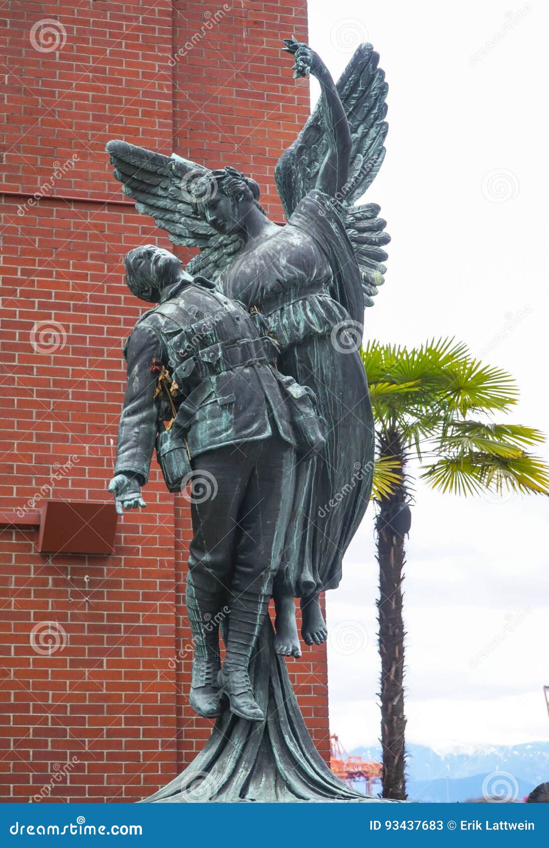Copper Statue of an Angel in Vancouver VANCOUVER CANADA APRIL 12