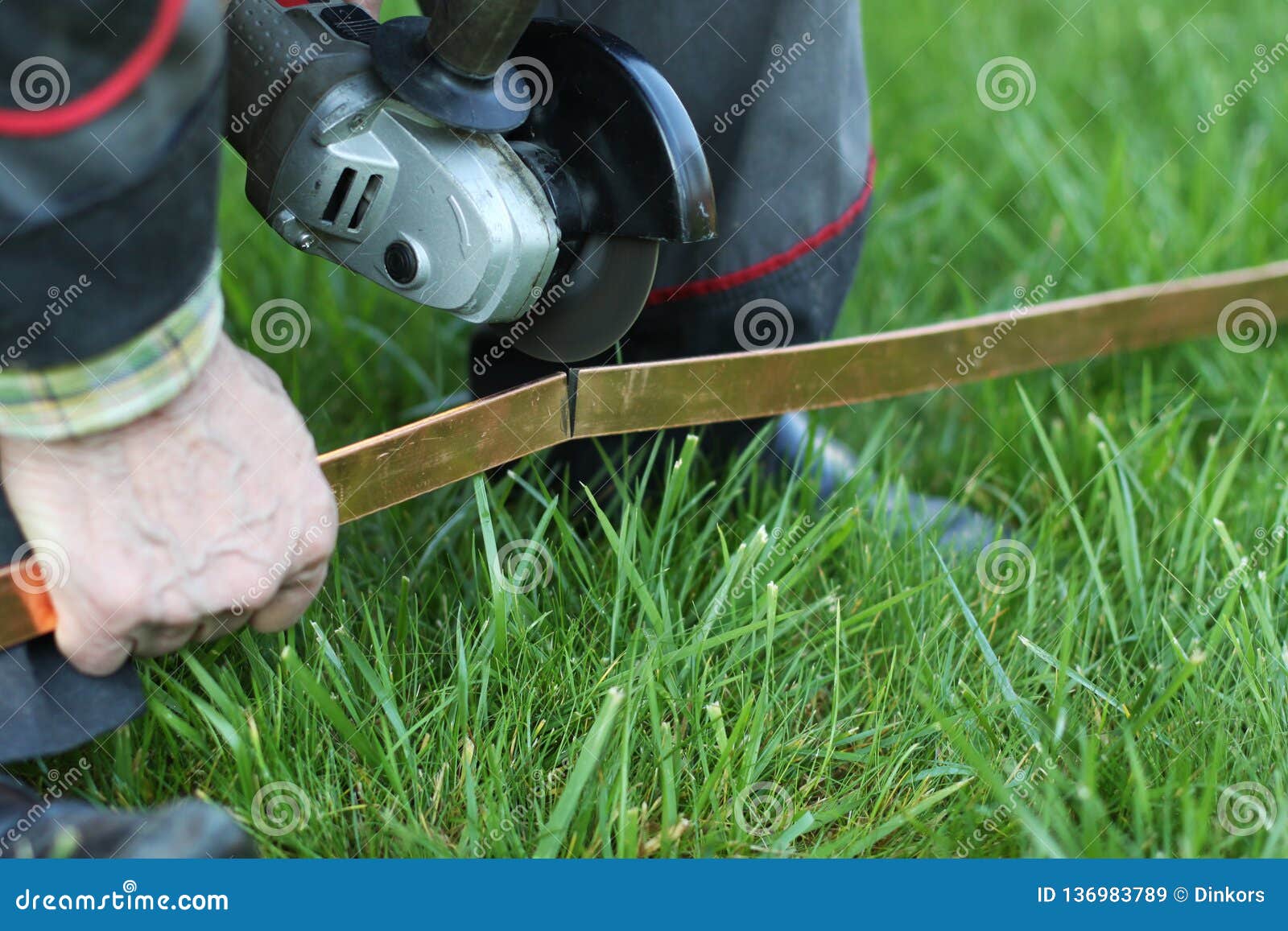 Copper Strip Cut Tool. Process, Action, Work by Hand Stock Image Image of steel, outdoors