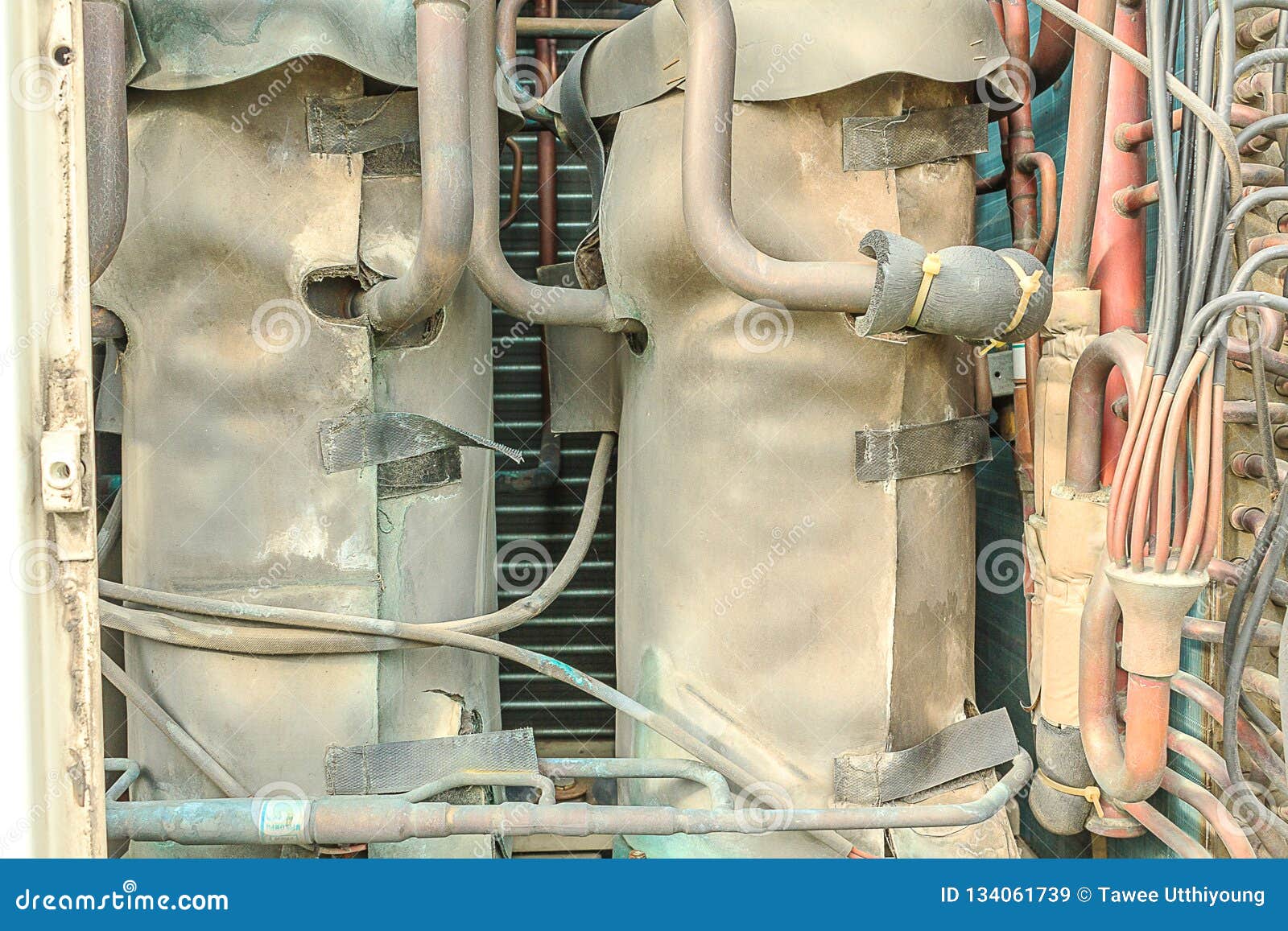 Copper tube of compressor stock image. Image of background 134061739