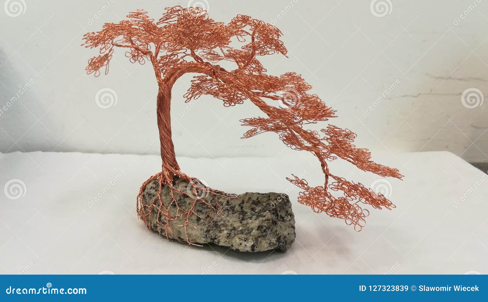Copper Wire Bonsai Tree On A Stone Editorial Stock Image Image Of Tree Bonsai 127323839