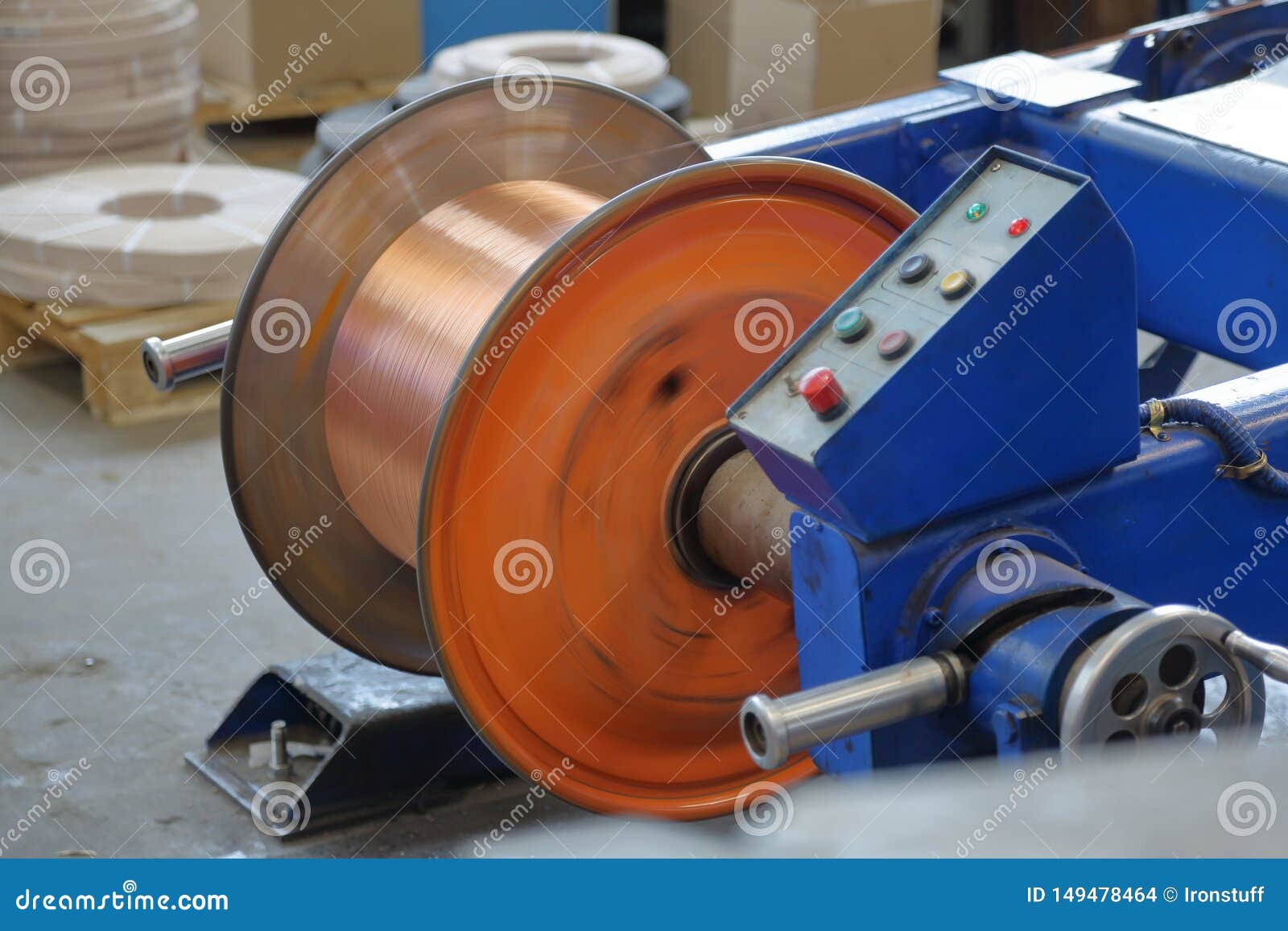 Copper wire coils stock photo. Image of electrical, drum 149478464