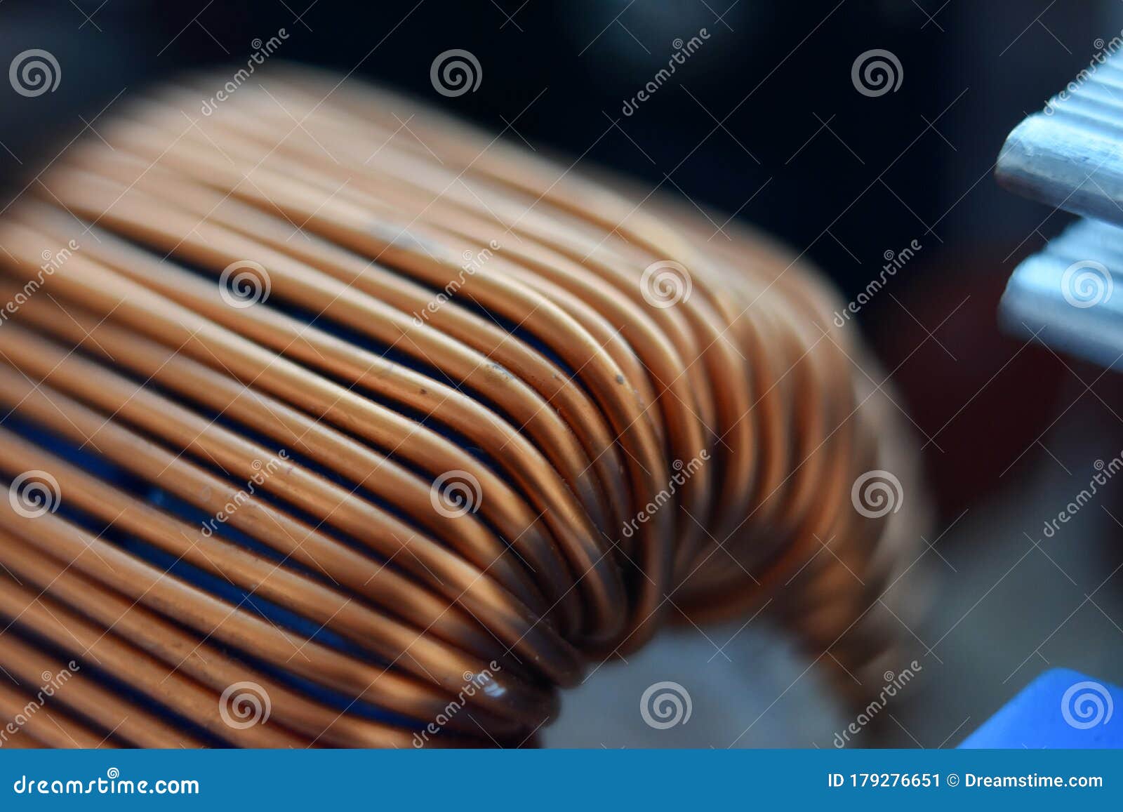 Copper Wire Inductor Blurred Image, Macro, Computer, Nonferrous Metal