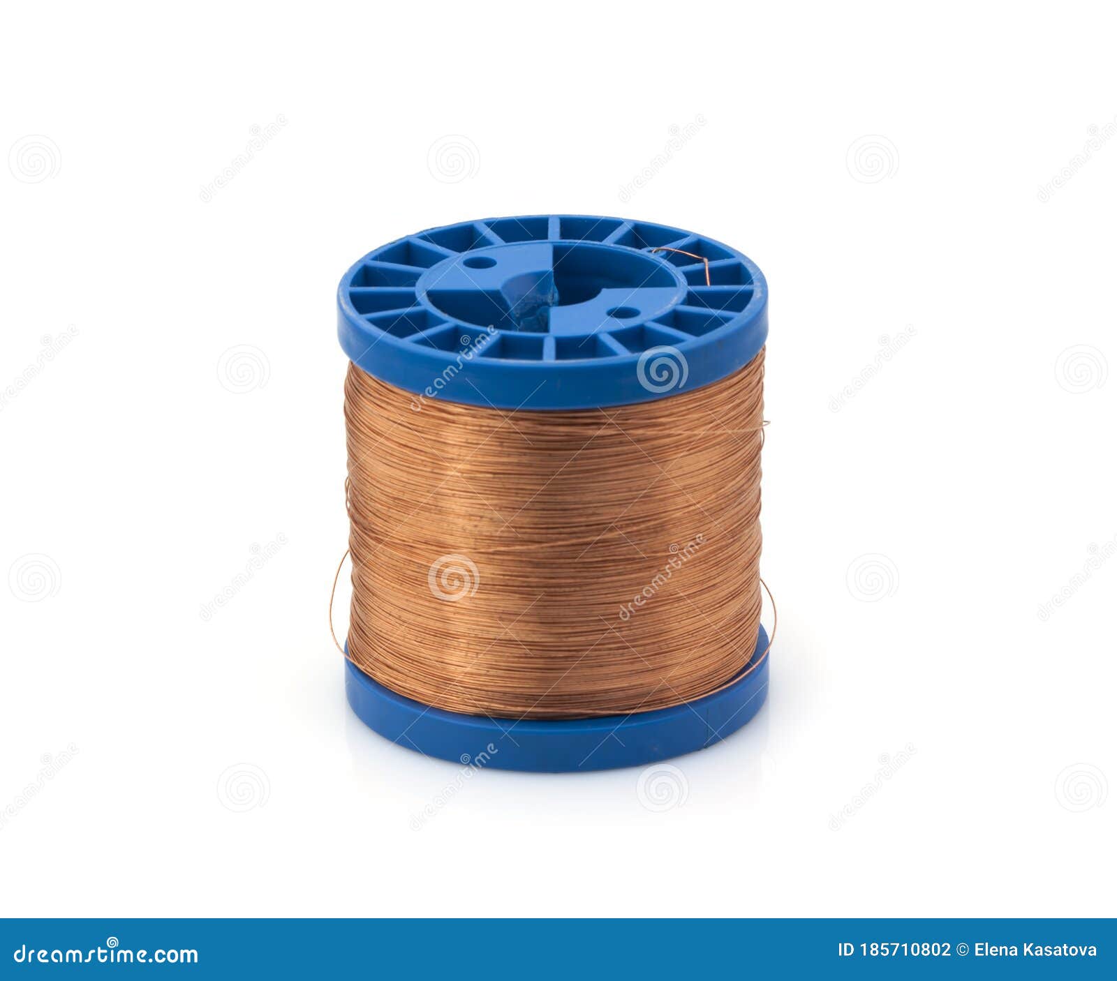 Copper Wire on a Reel on a White Background. Stock Photo - Image of energy,  detail: 185710802