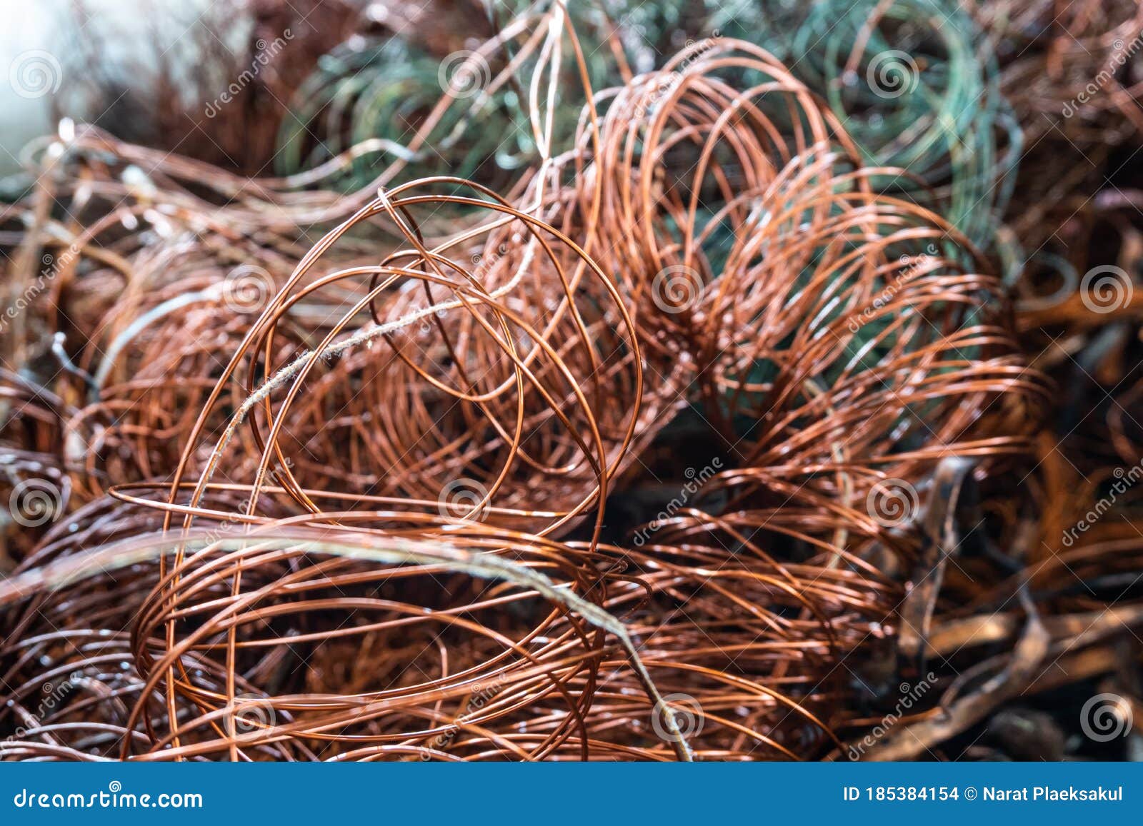 Copper Wire Scrap from Electric Cable Recycling. Stock Photo Image of