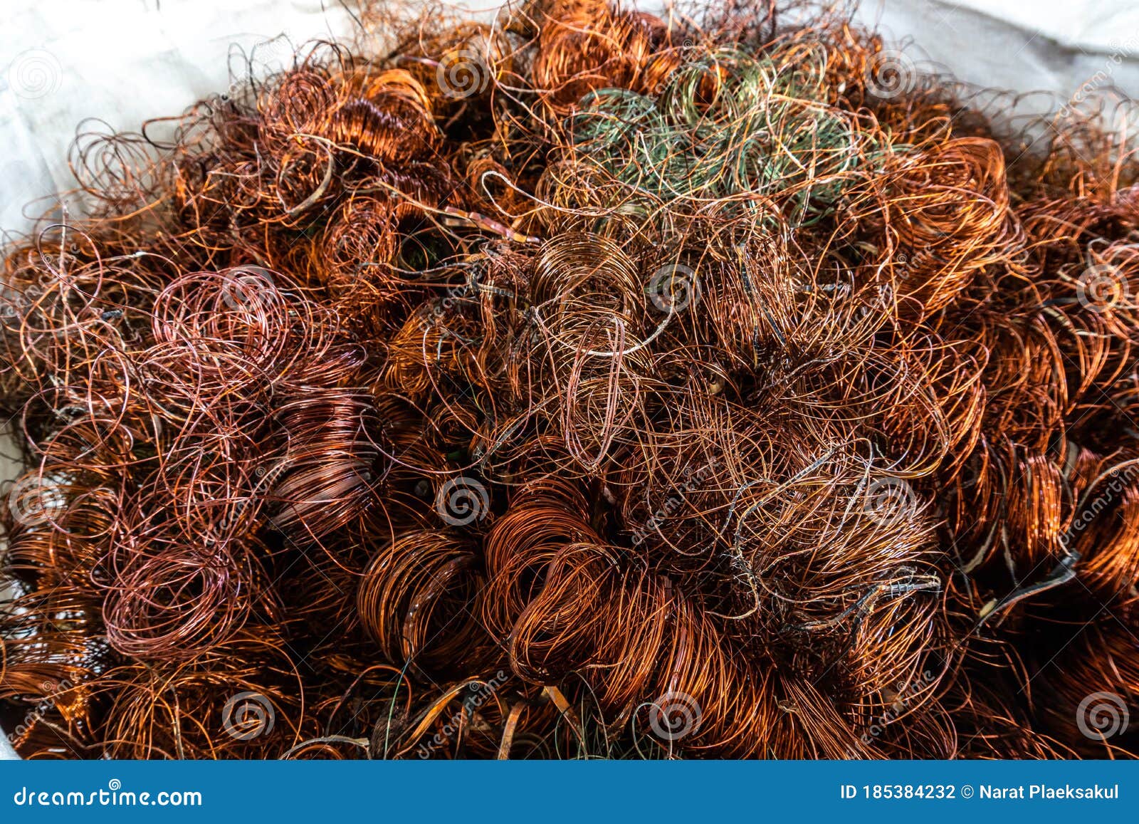 Copper Wire Scrap from Electric Cable Recycling. Stock Photo Image of