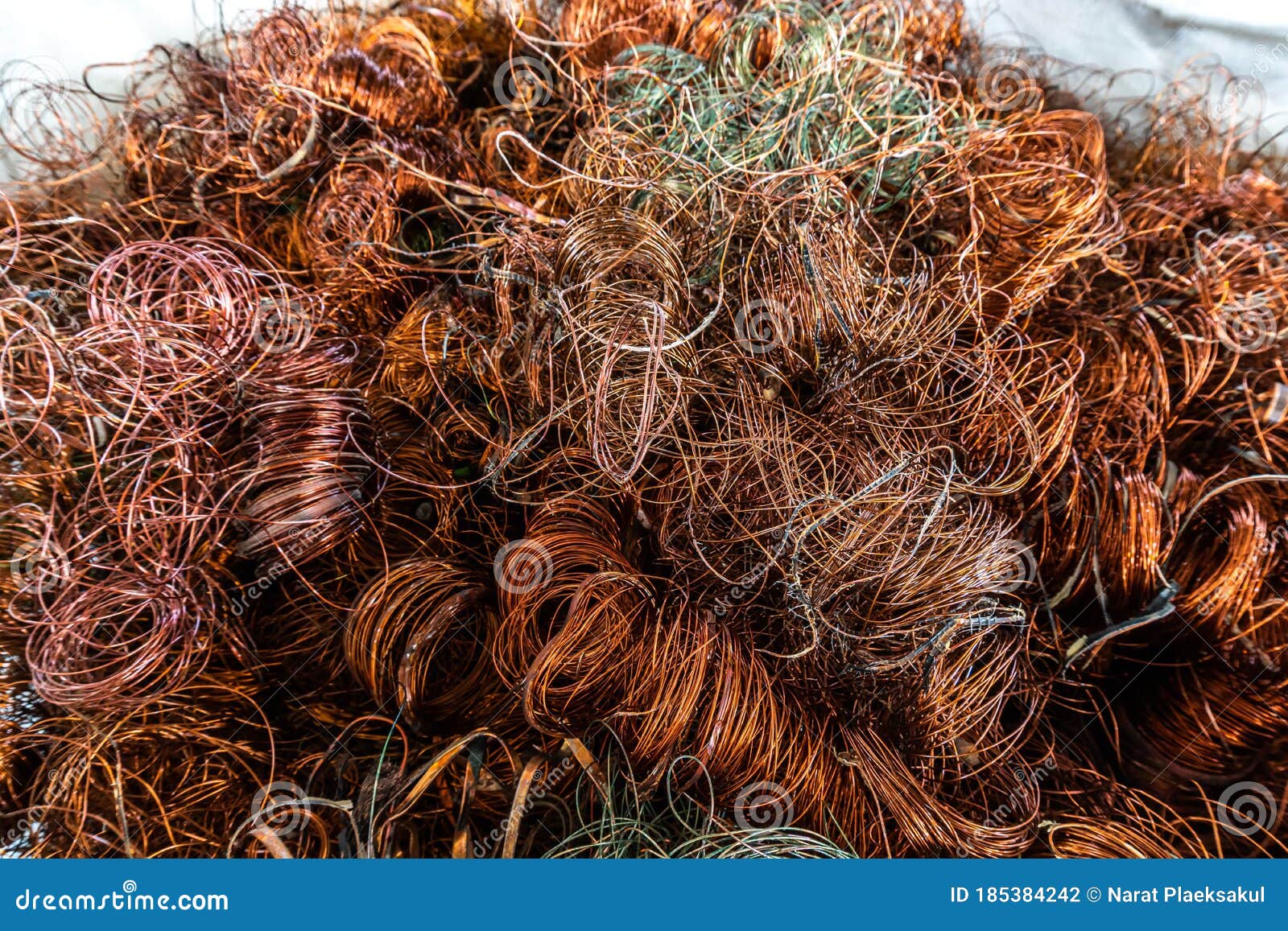 Copper Wire Scrap from Electric Cable Recycling. Stock Photo Image of