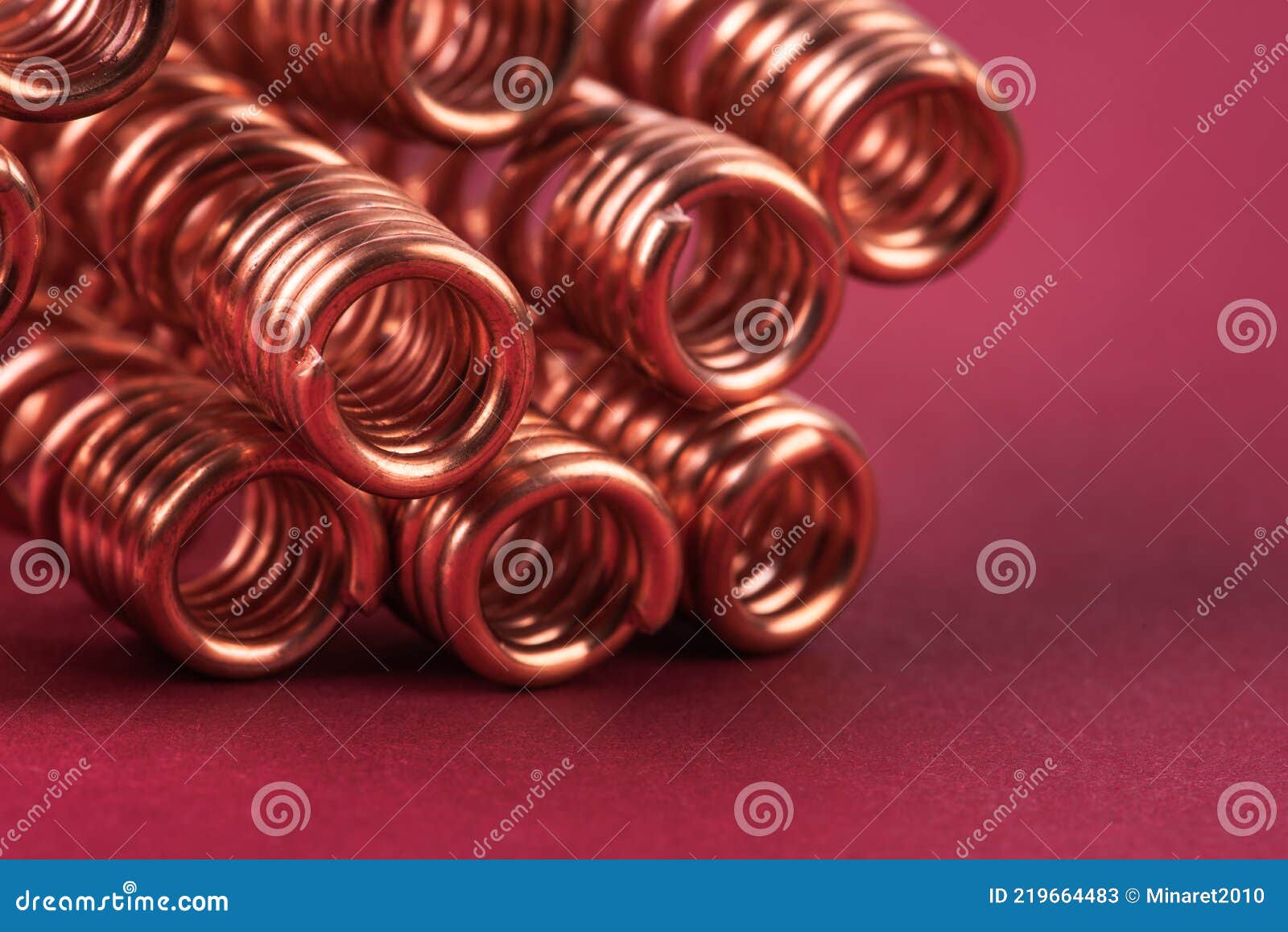 Copper wire spring coil stock image. Image of electricity 219664483