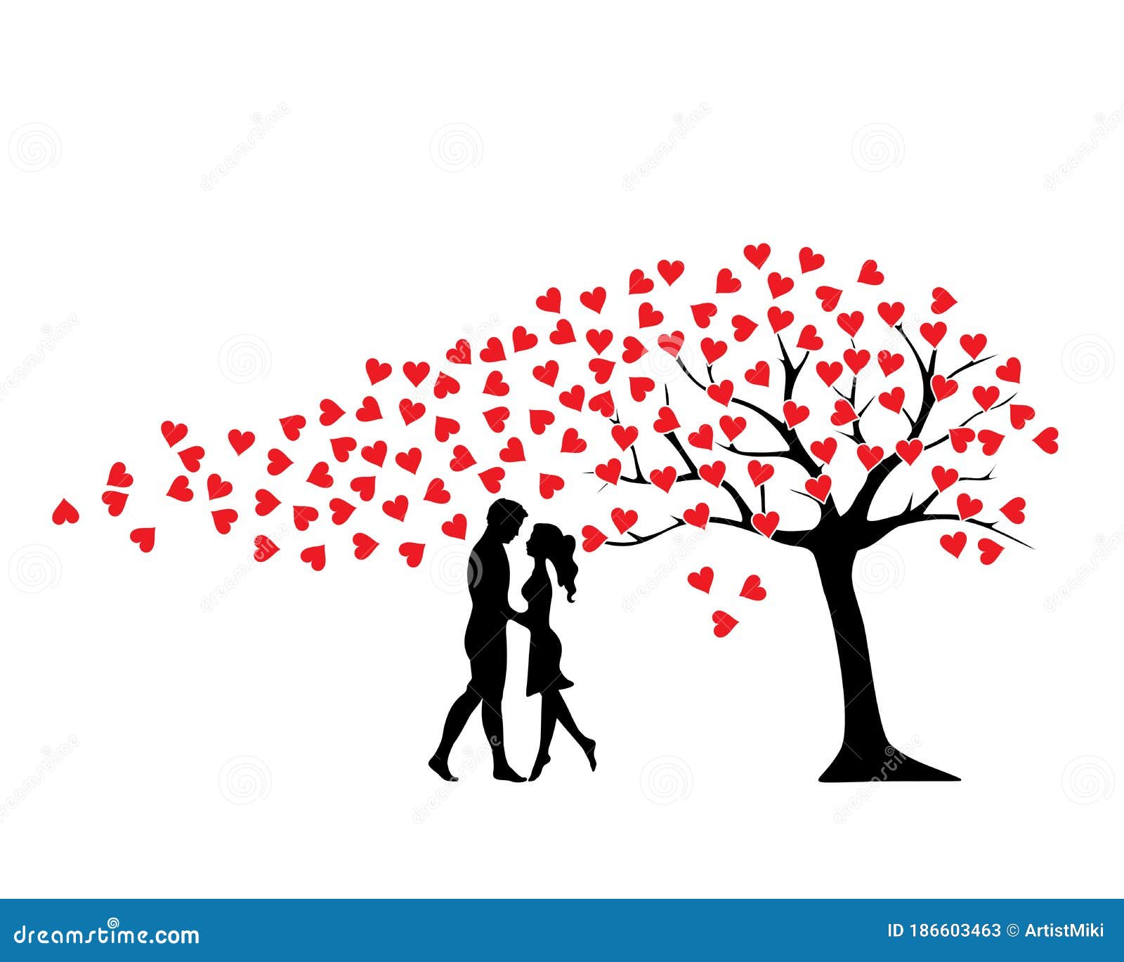 Profilo di una coppia con i volti uniti e circondati da fiori su sfondo  nero concetto di relazione e amore ia generativa