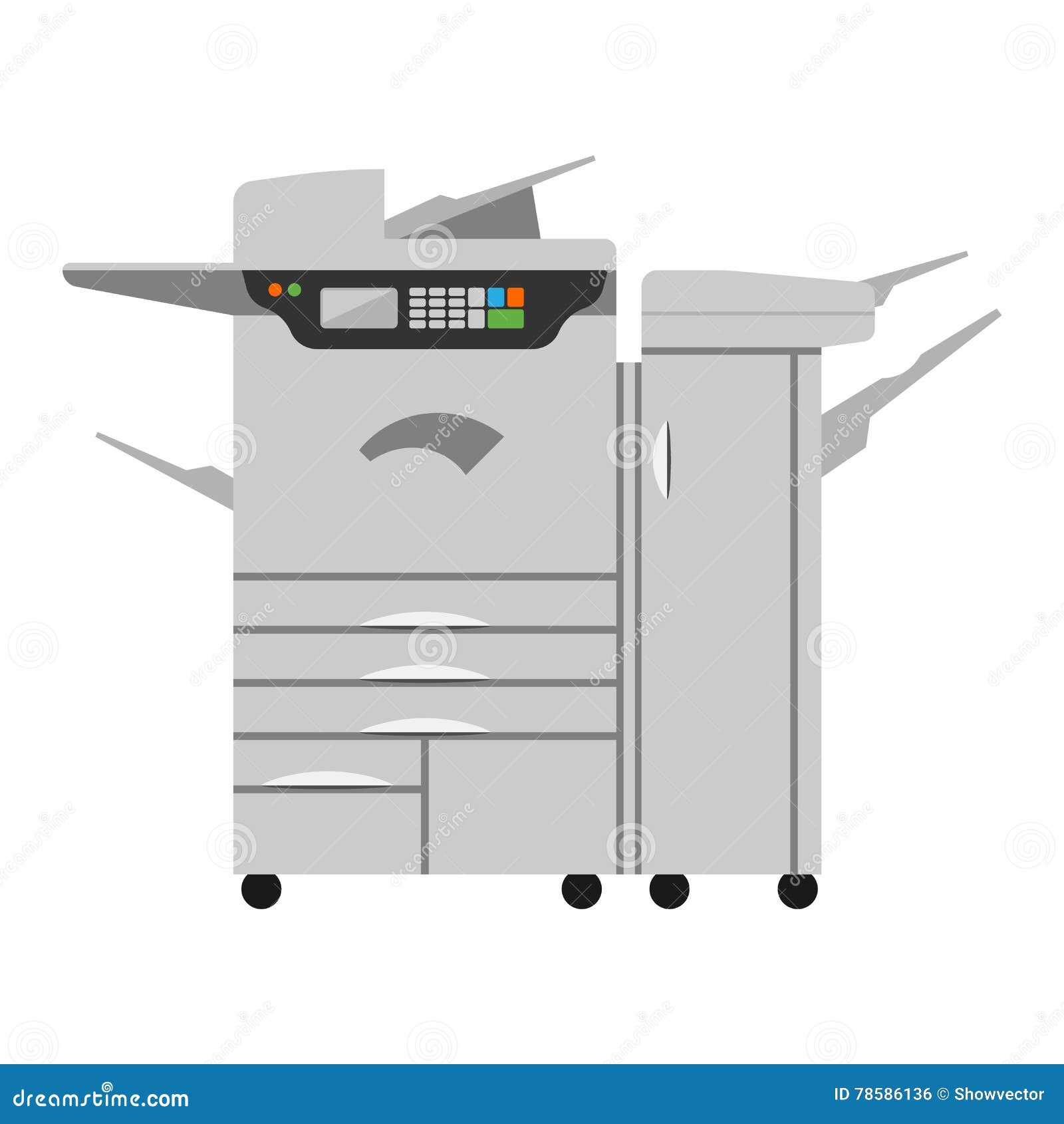 Copy Machine Vector Illustration. Stock Vector Illustration of button