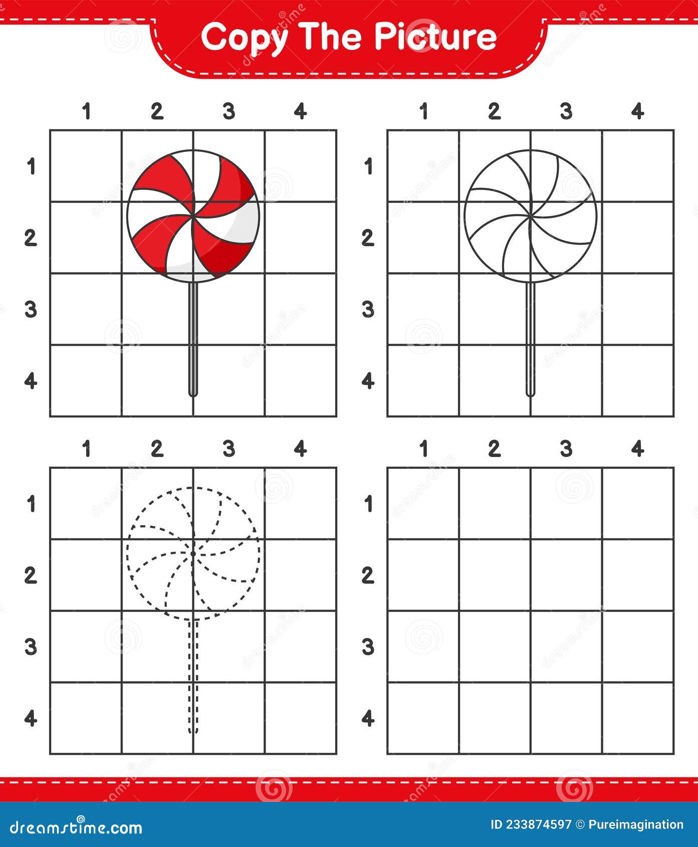 Copy the Picture, Copy the Picture of Candy Using Grid Lines