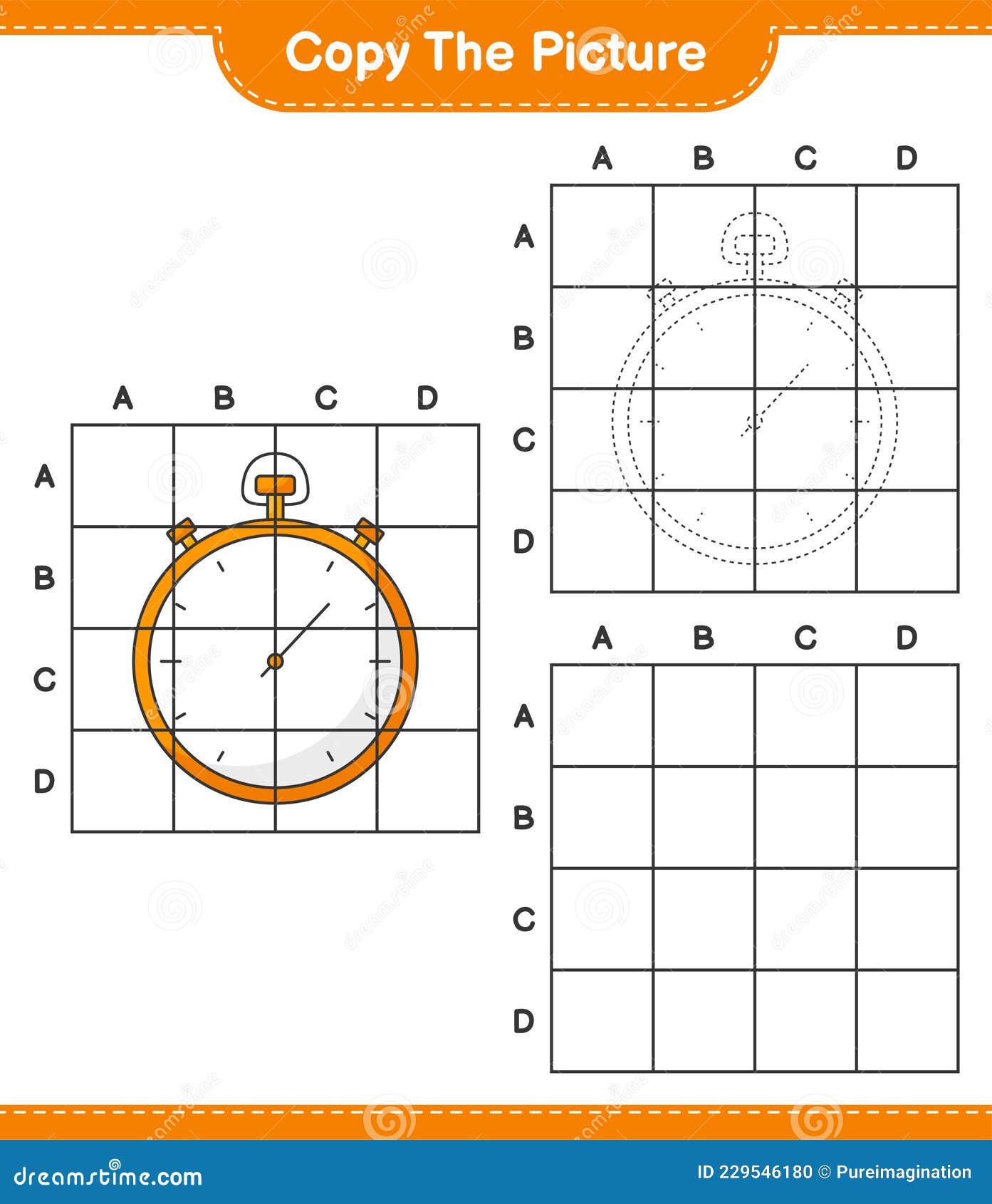 Copy the Picture, Copy the Picture of Stopwatch Using Grid Lines