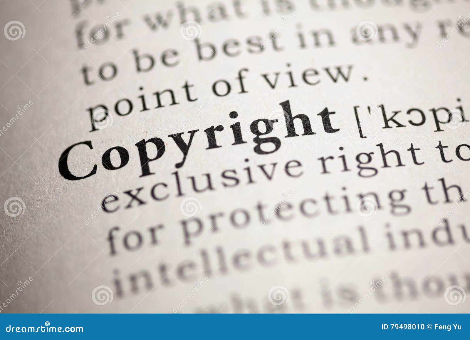 Copyright stock photo. Image of text, closeup, fake, printing 79498010