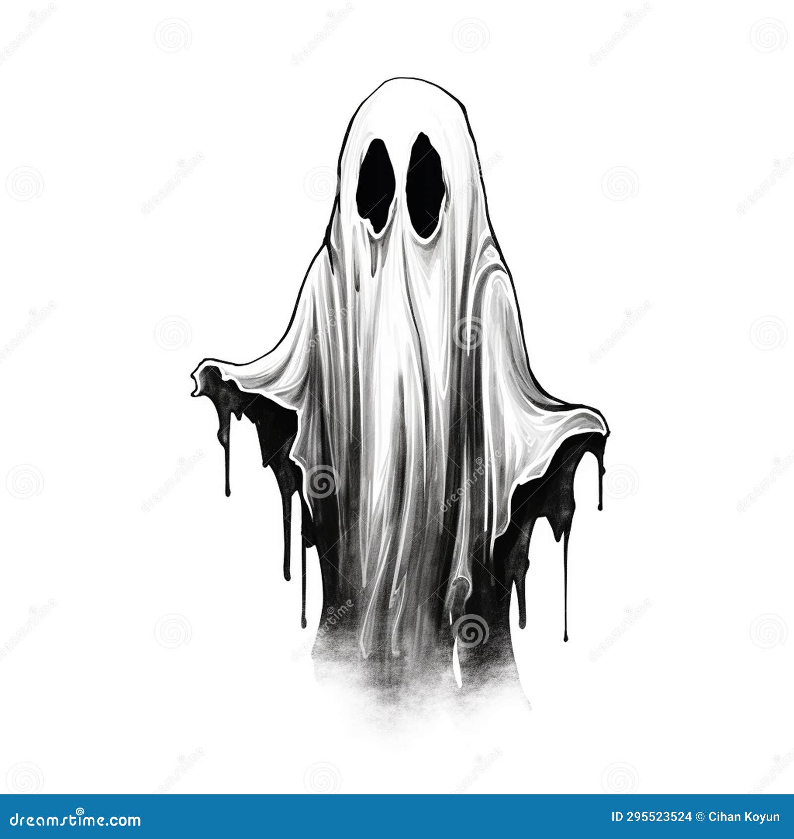 copyright-free hand-drawn halloween ghost