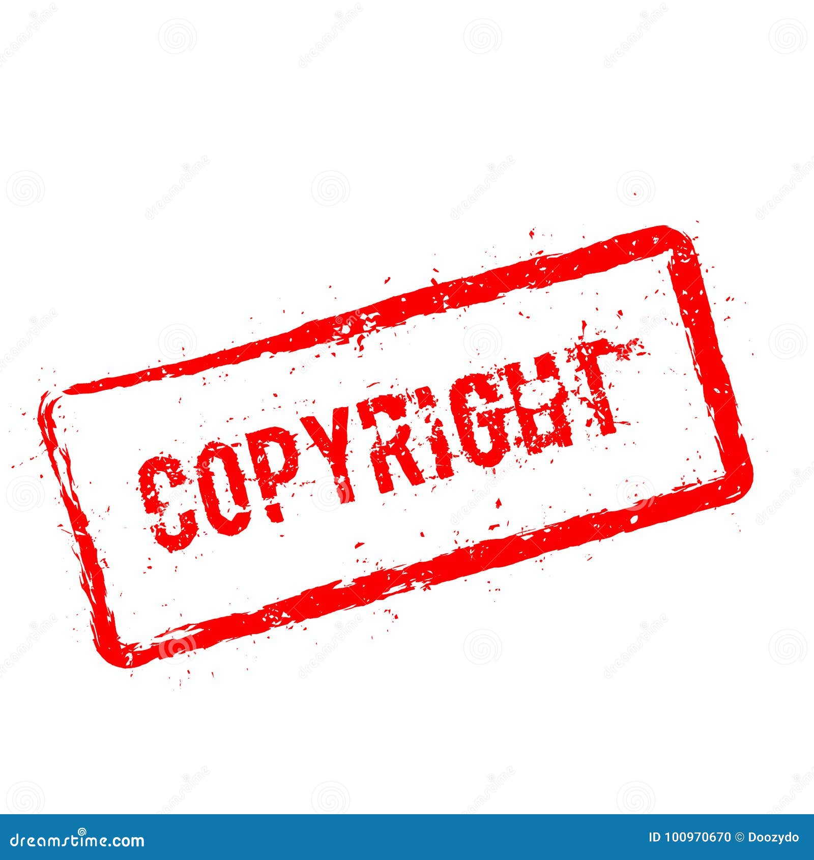 Copyright Red Rubber Stamp Isolated on White. Stock Vector