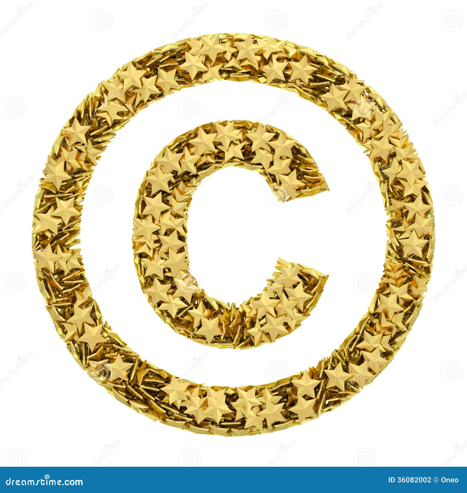 Copyright Sign Composed Of Golden Stock Illustration Illustration Of