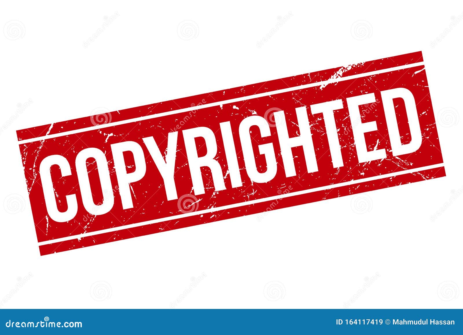 Copyrighted Rubber Stamp. Copyrighted Rubber Grunge Stamp Seal Vector