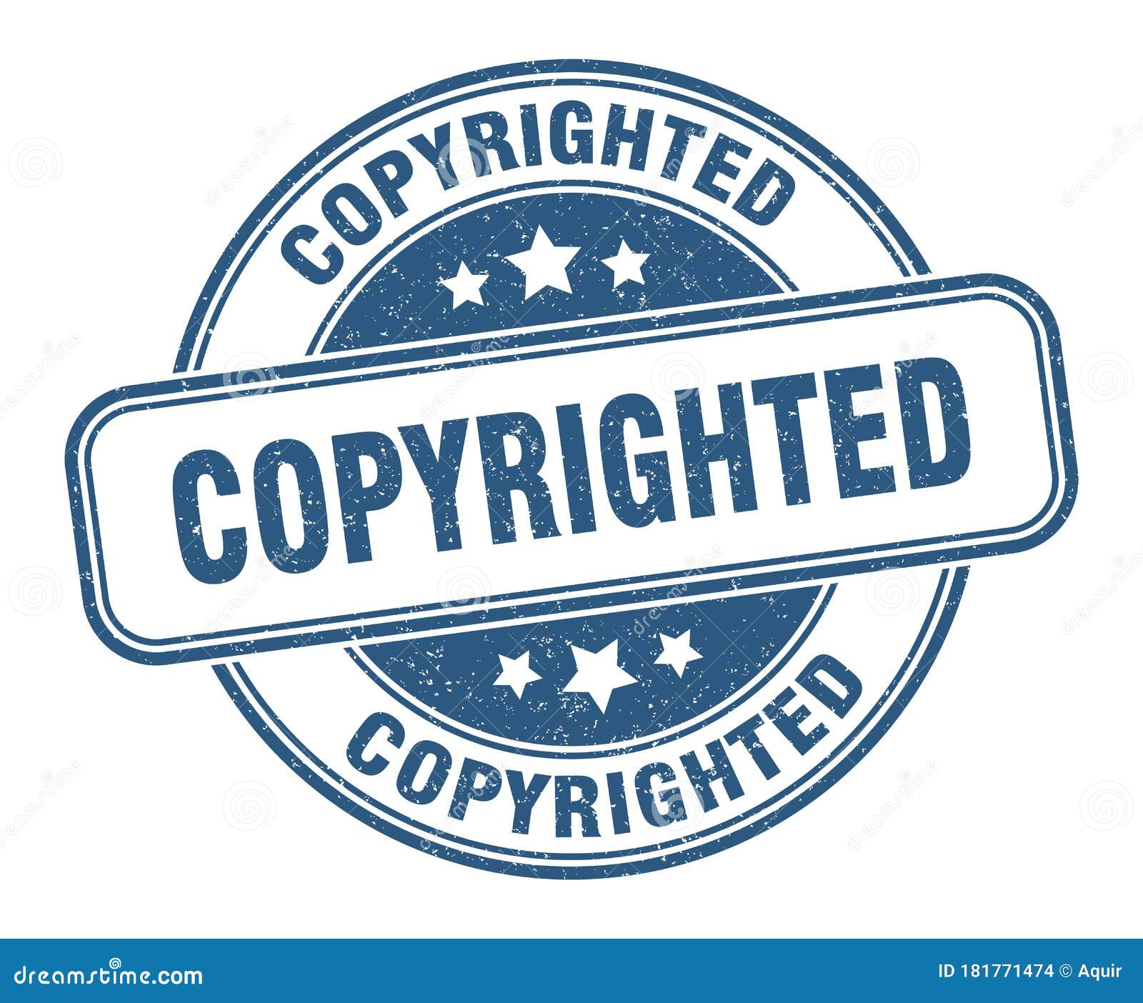 Copyrighted Stamp. Copyrighted Round Grunge Sign Stock Vector