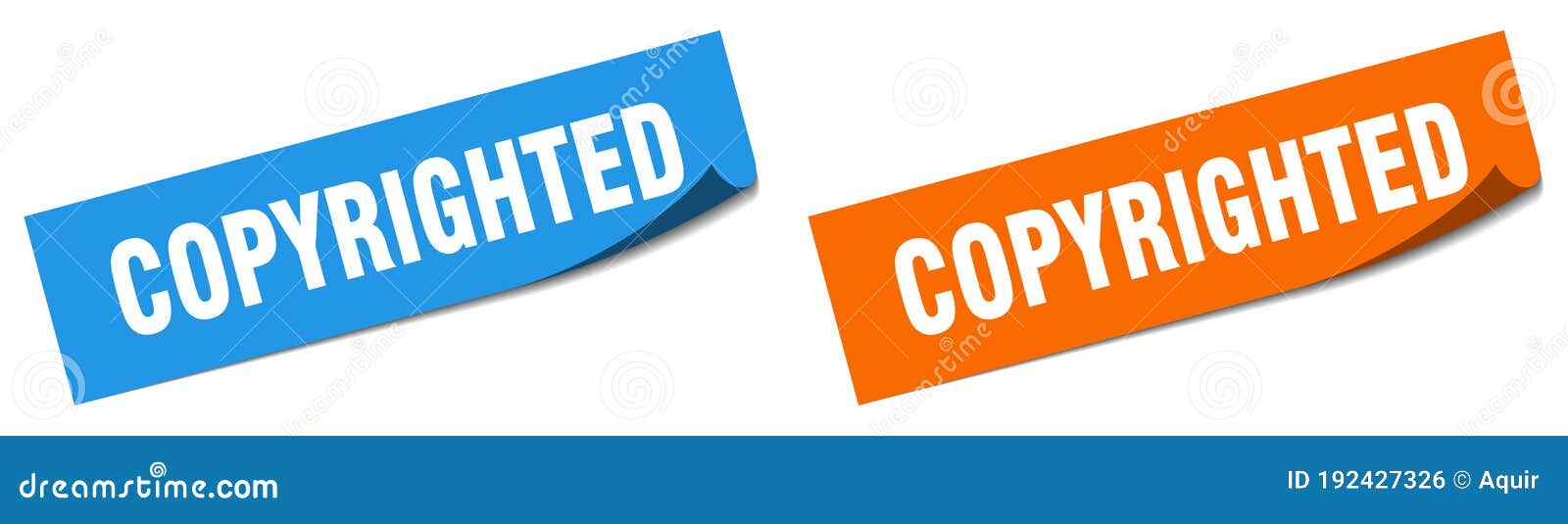 Copyrighted Sticker. Copyrighted Sign Set Stock Vector Illustration