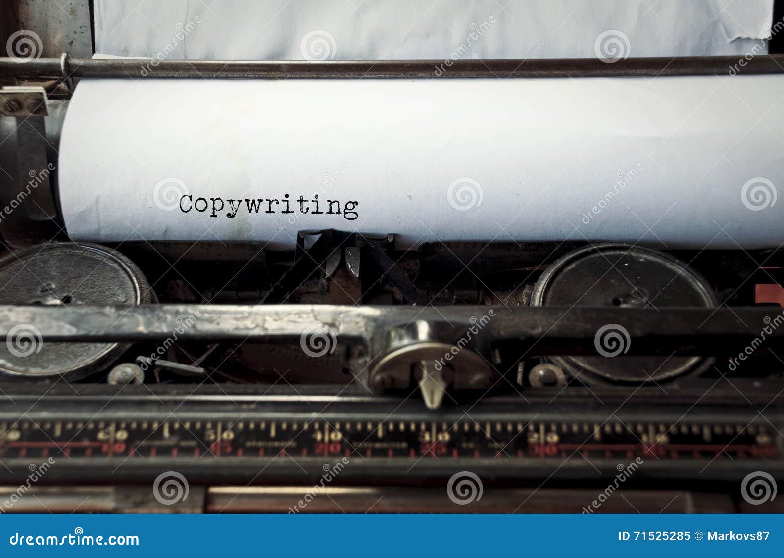 copywriting typed on an old typewriter