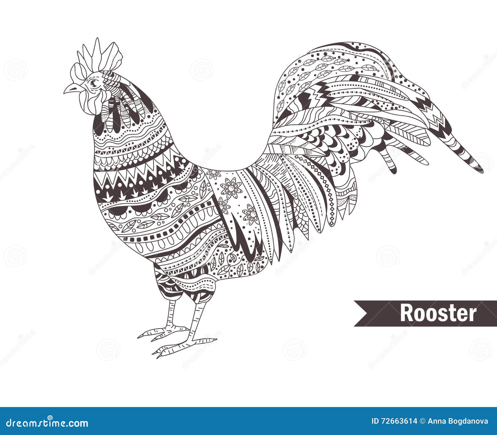 Coq Illustration d isolement par vecteur stock