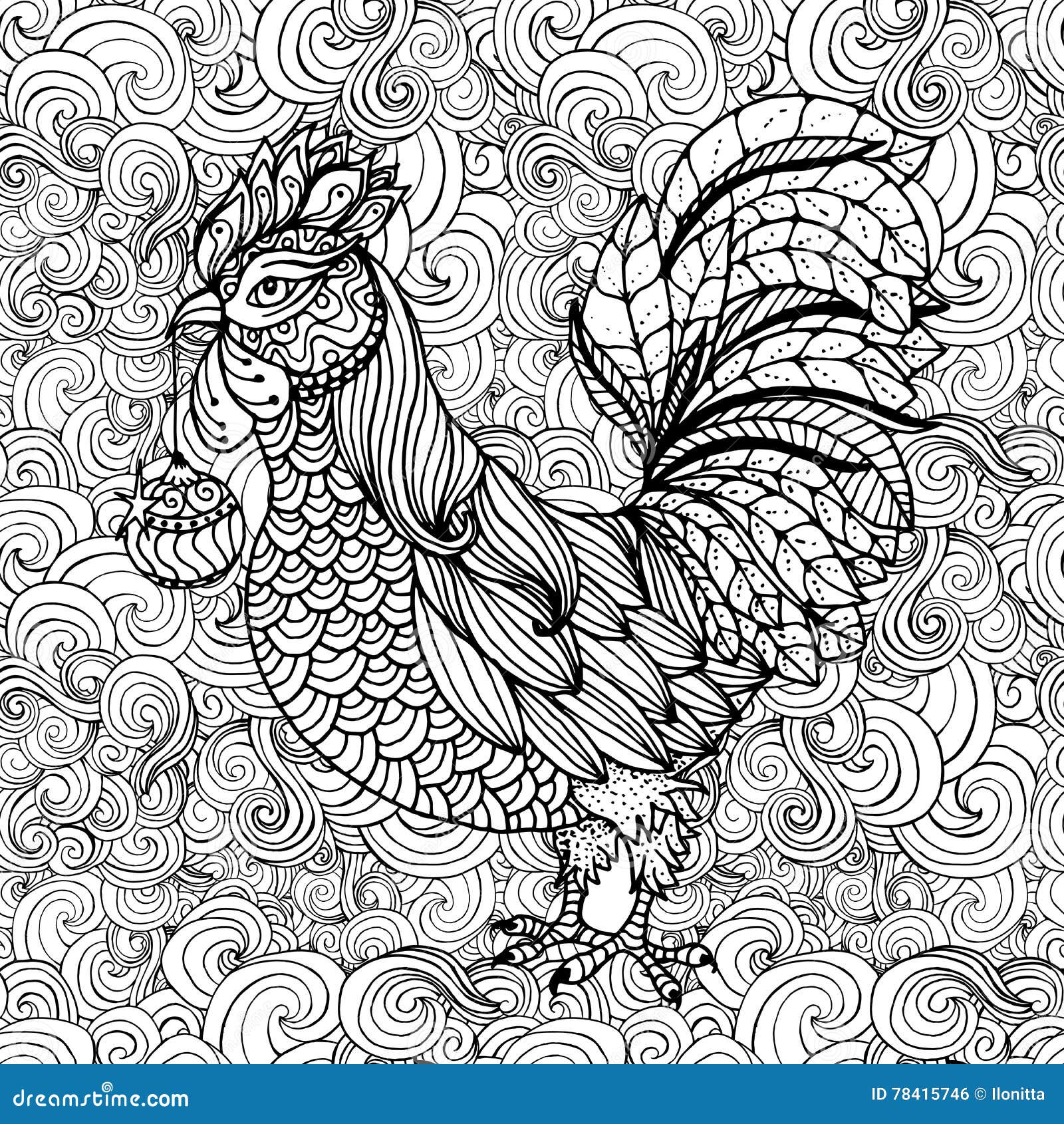Coq Symbole De 2017 Pour Le Calendrier Chinois Page De Livre De bec