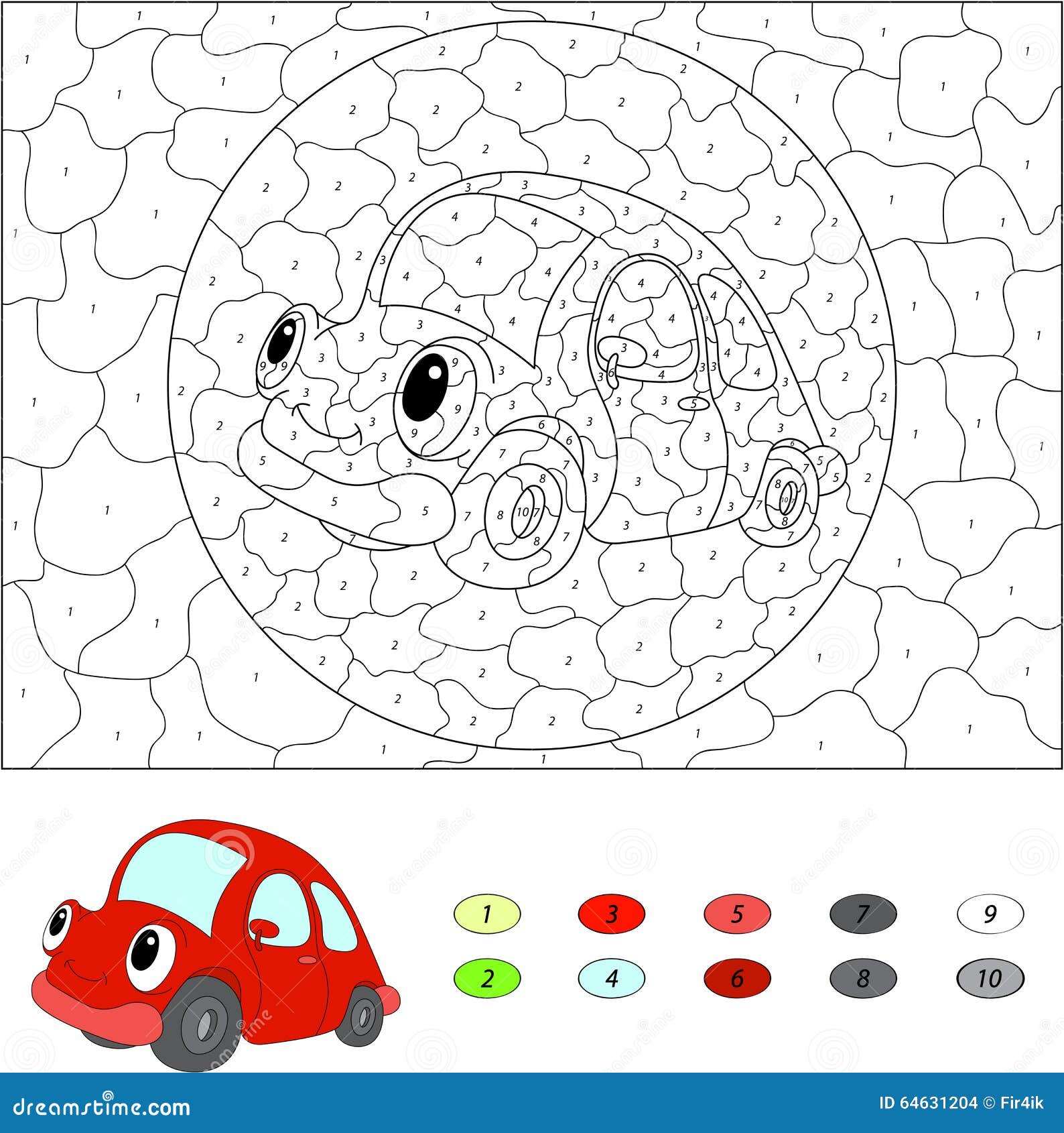 Encontre duas fotos é um jogo educacional para crianças com carro carro  bonito dos desenhos animados ilustração em vetor