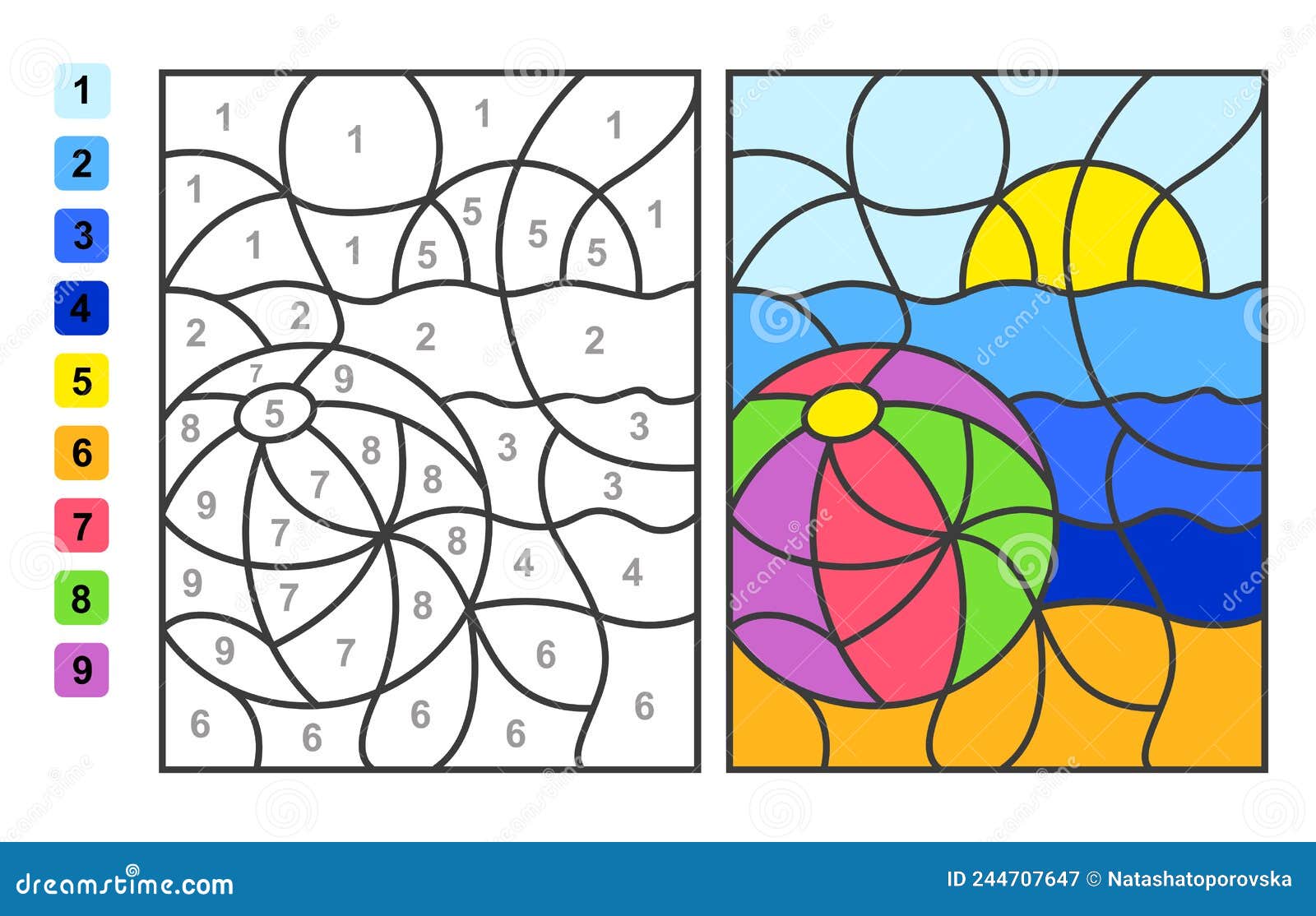 Desenho Para Colorir Cor Por Números Jogo Quebra Cabeça Para vetor