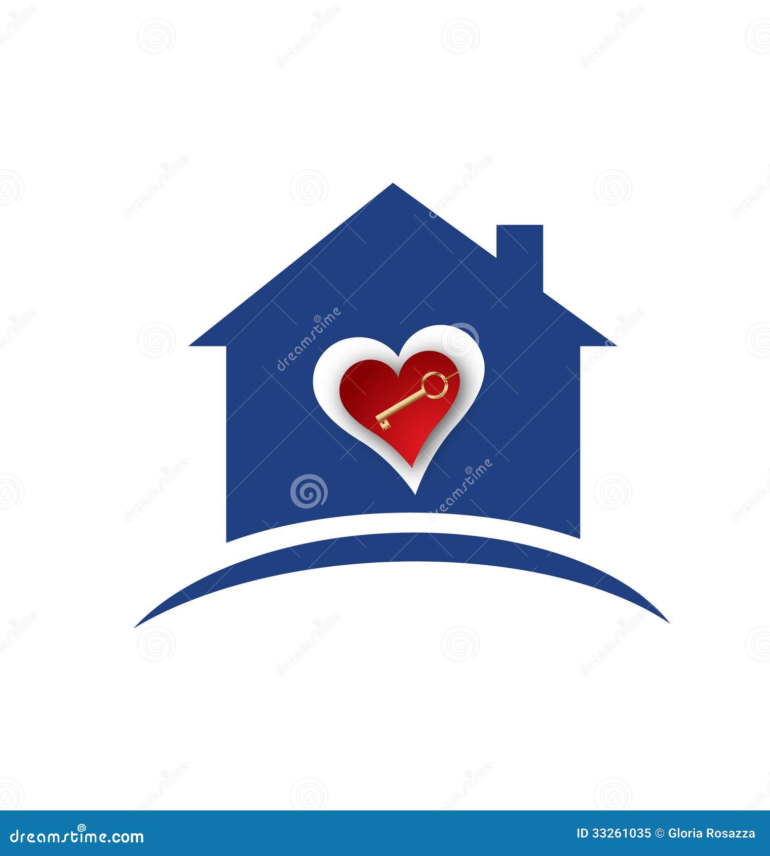 Logótipo De Casa, Coração E Chave De Ouro Ilustração do Vetor - Ilustração  de creativo, jardim: 33261035, image size:1520x1690