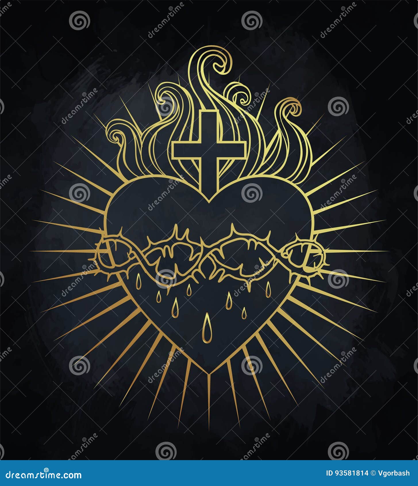 Coracao Sagrado De Jesus A Ilustracao Do Vetor No Ouro Colore O Isolat Ilustracao Do Vetor Ilustracao De Ouro Ascension 93581814