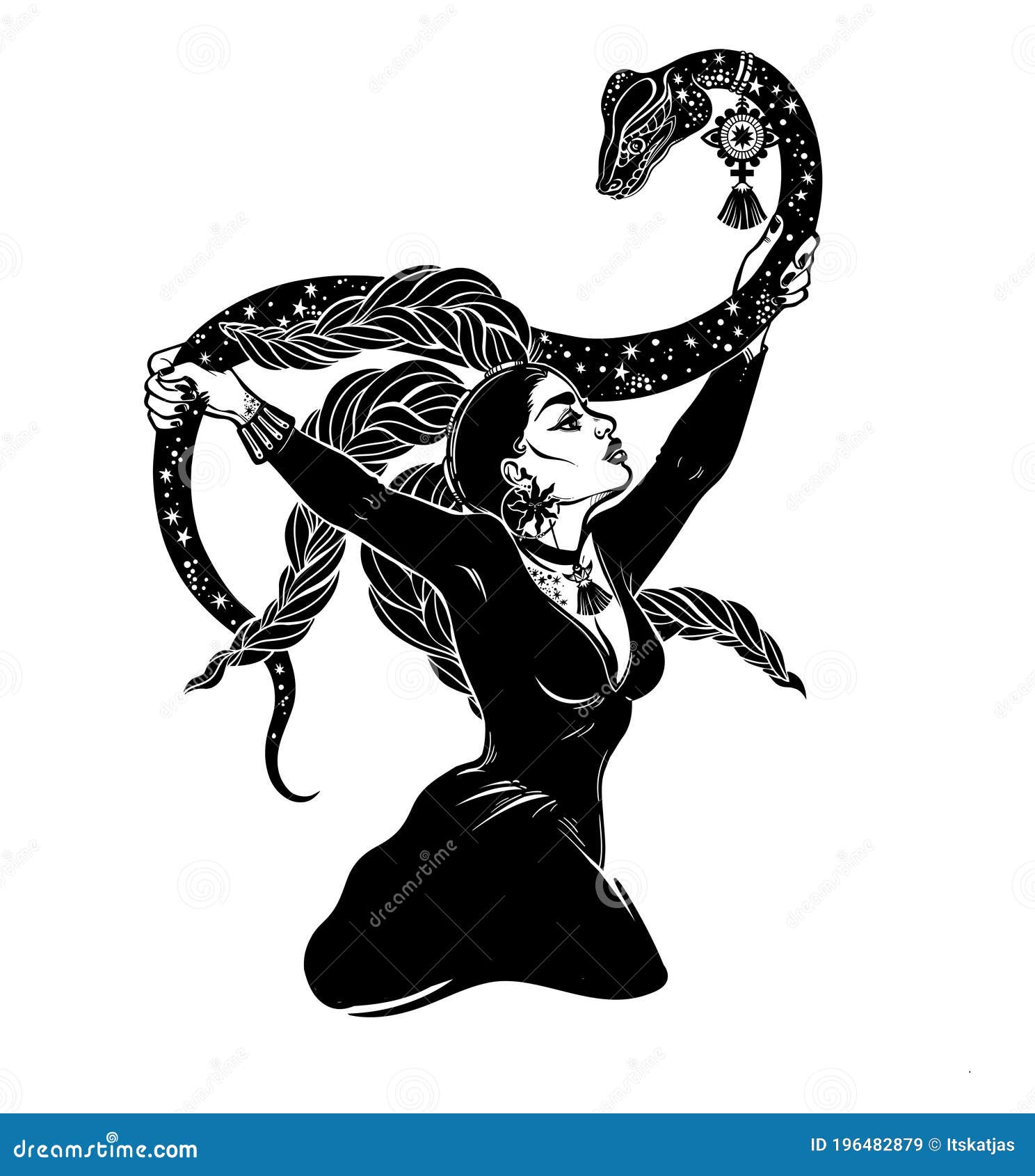 Sussurro de uma cobra - desenho enganoso de uma mulher