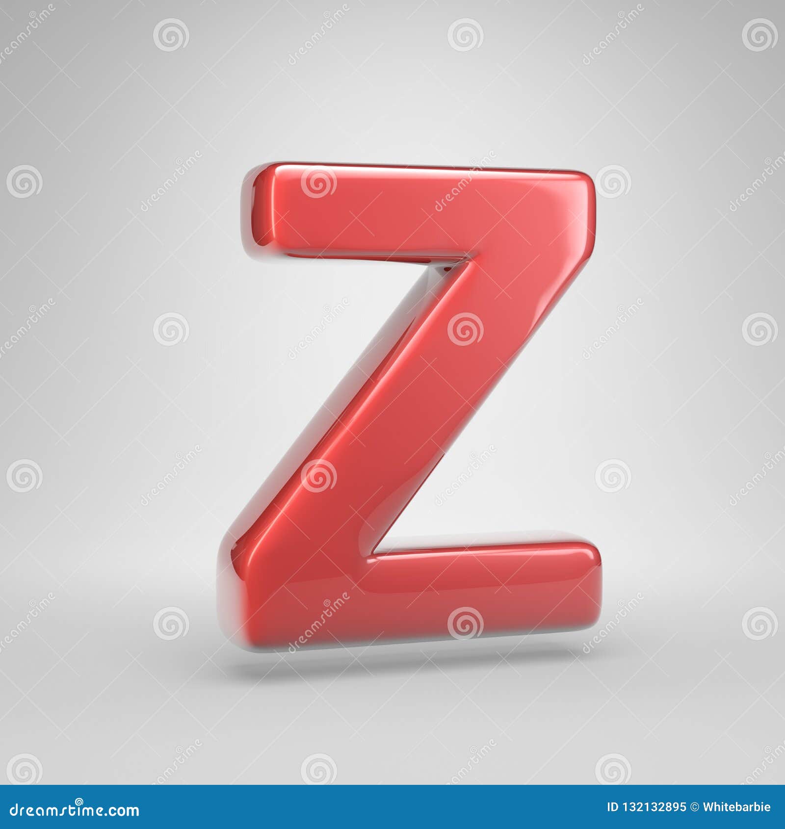 Coral Car Paint Letter Z Uppercase Isolated On White Background Stock ...