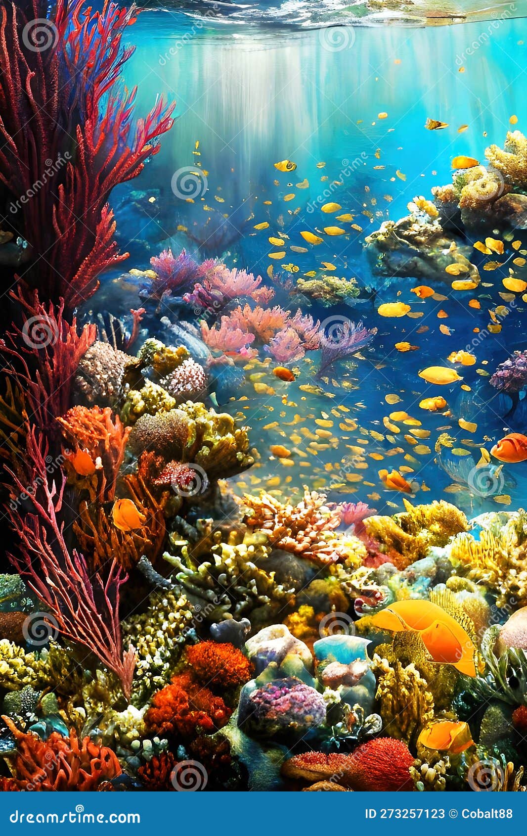 Coral Reef Underwater Illustration, Beautiful Undersea Coral Reef Background.  Generative Ai Stock Illustration - Illustration of nature, jellyfish:  273257123