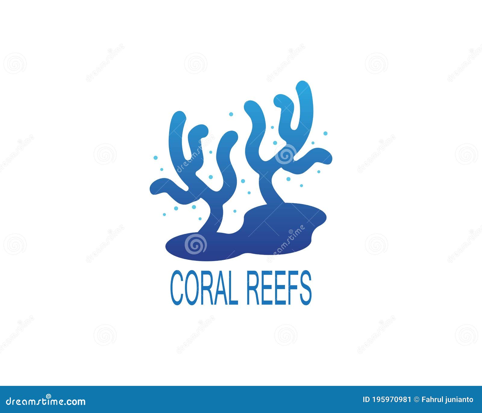 Coral Reefs Logo Design Vector Illustration Stock Vector Illustration