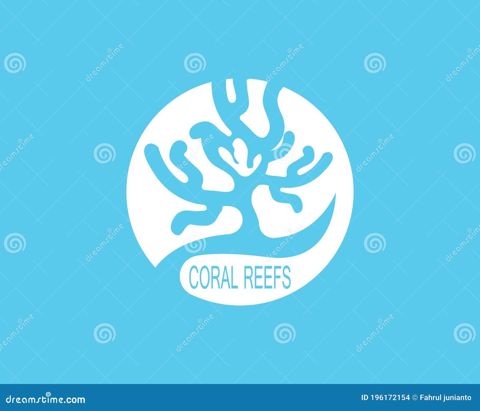 Coral Reefs Logo Design Vector Illustration Stock Vector Illustration