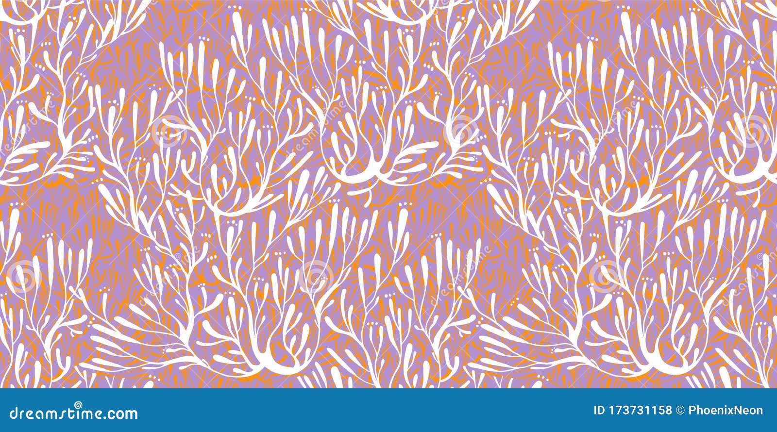Coral Seaweed in the Ocean or Tree Branches Seamless Pattern. Stock ...
