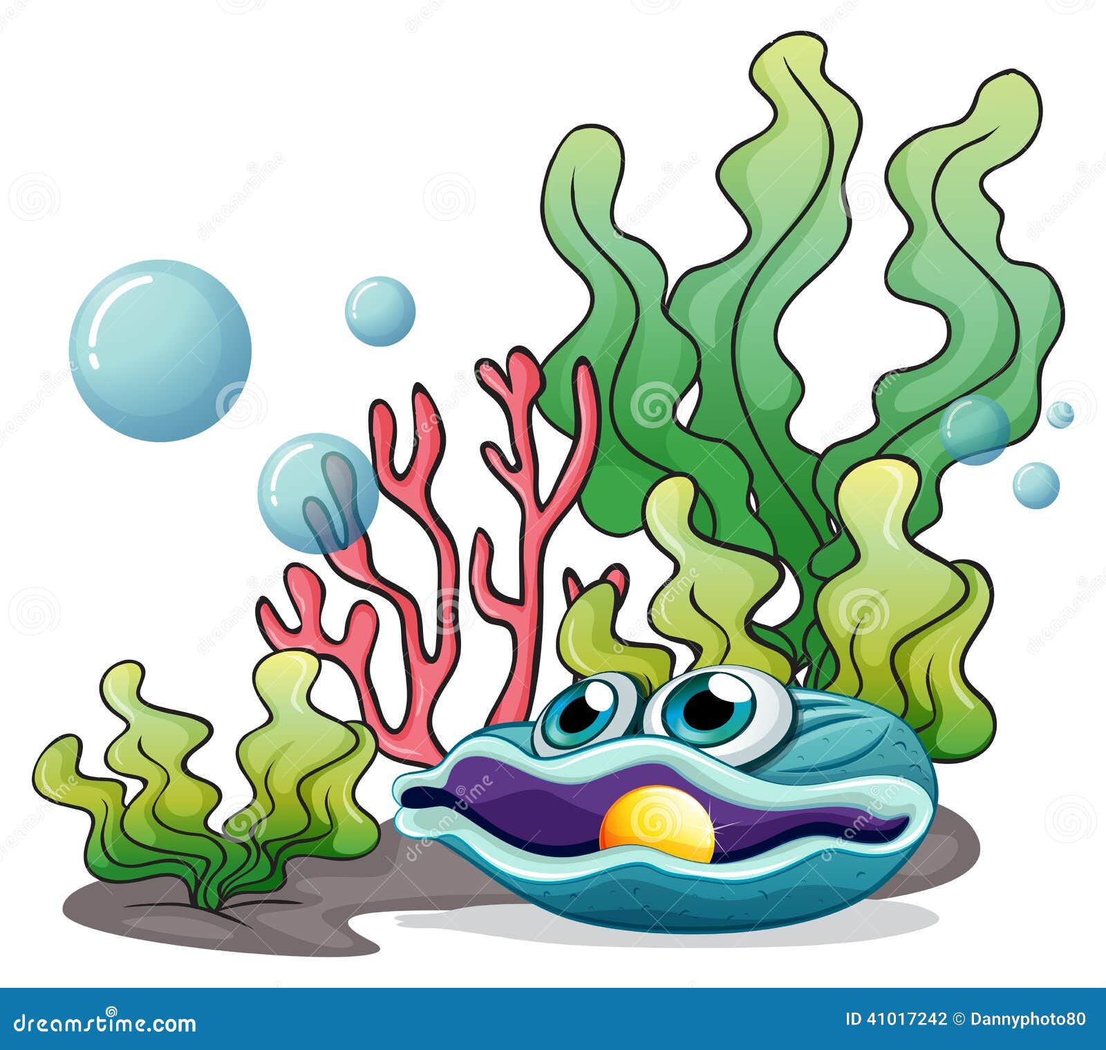 Coralli alghe e un clamb sotto il mare Libera da Diritti